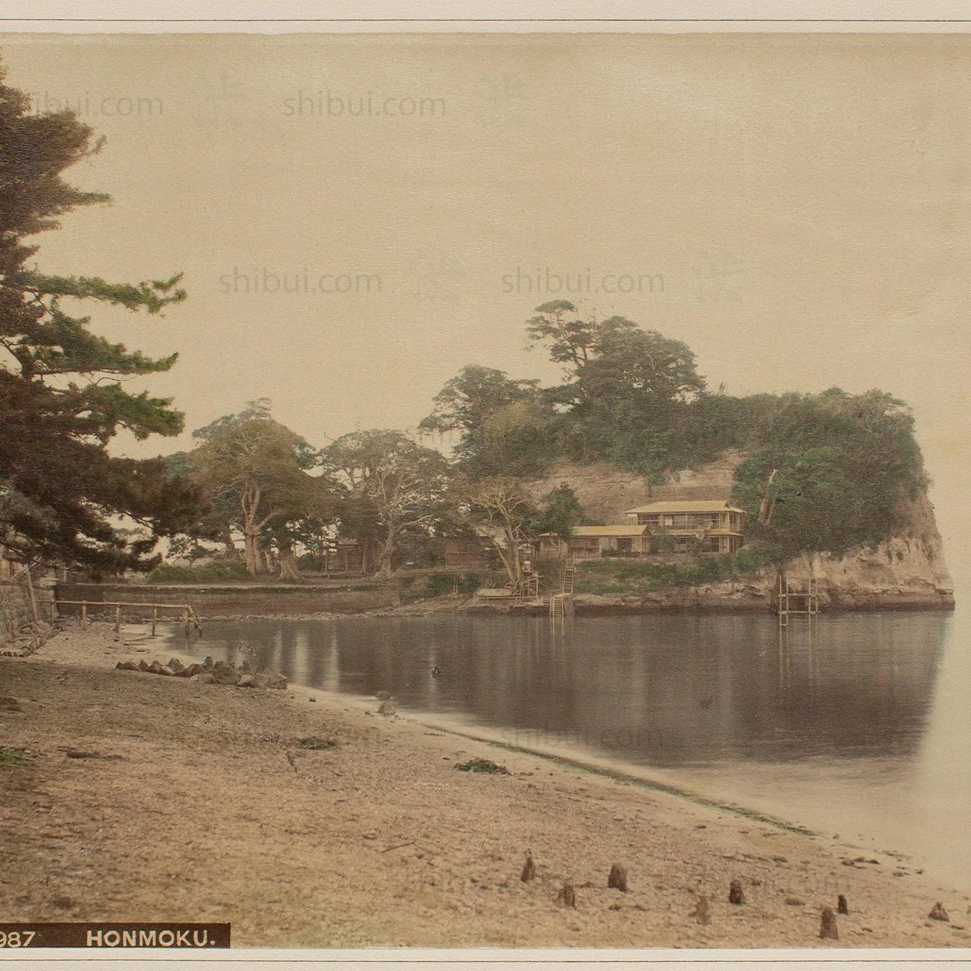 Hand Tinted Albumen of Honmoku | Antique Japanese Photograph - Image 3