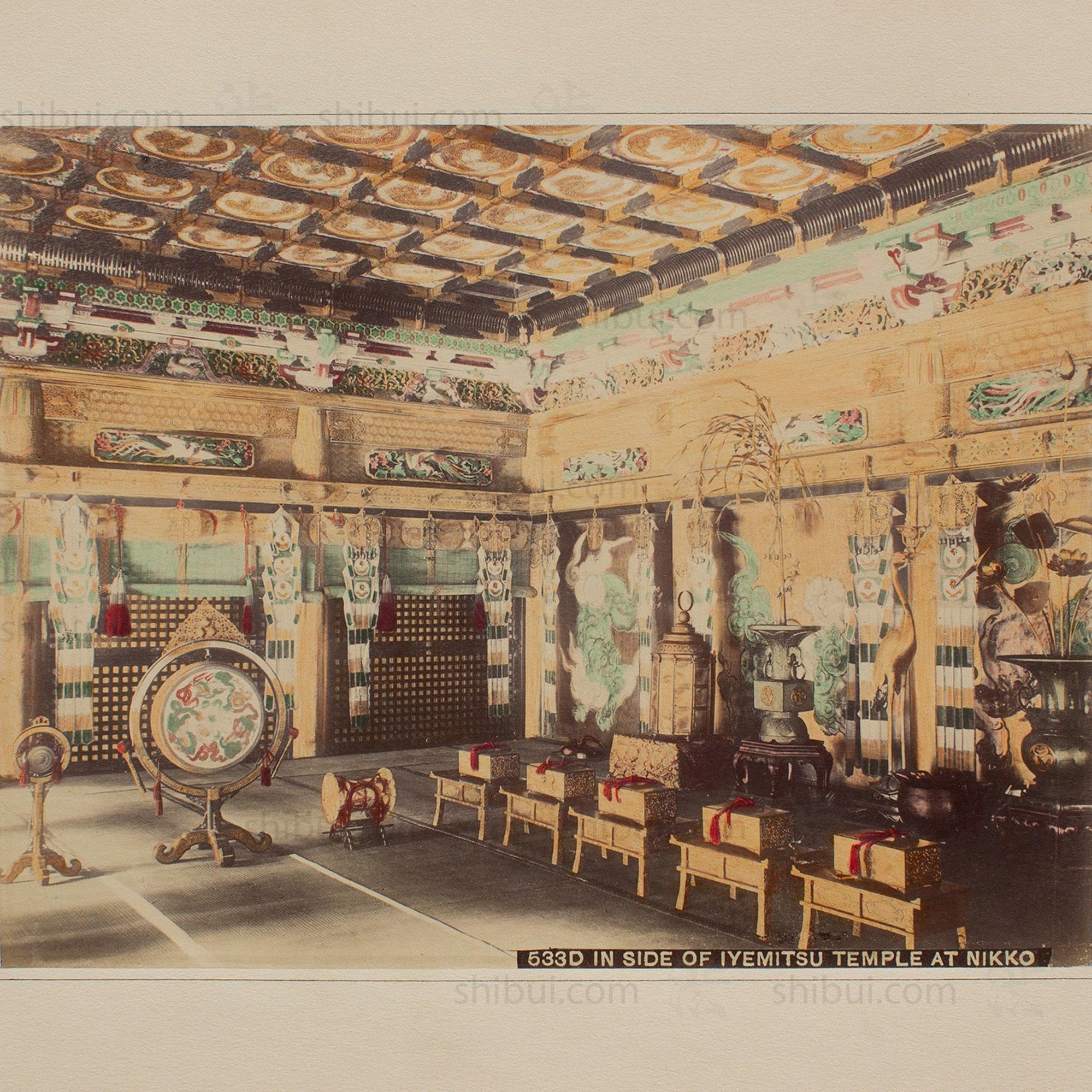 Hand Tinted Albumen of Iemitsu Temple Interior | Antique Japanese Photograph - Image 2