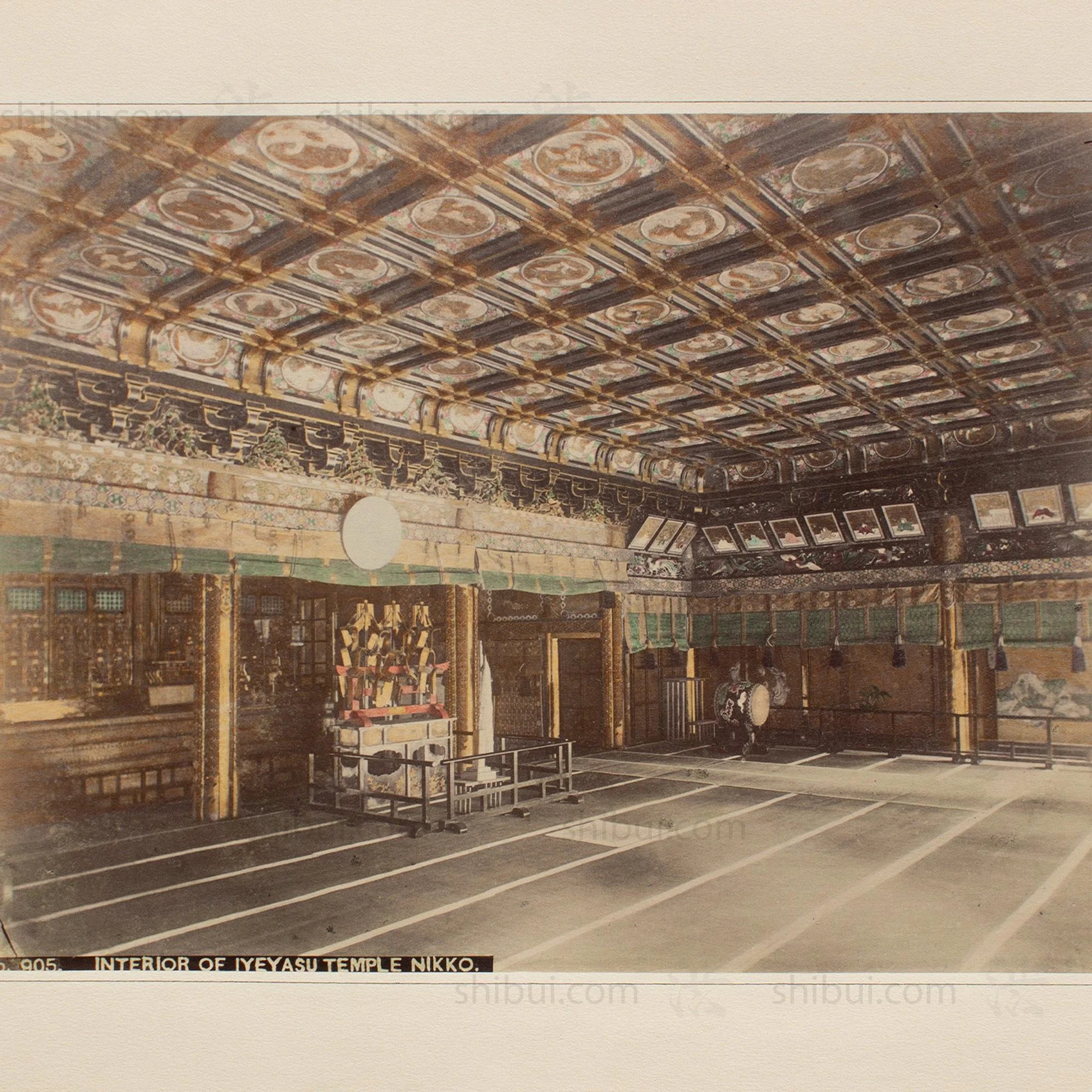 Hand Tinted Albumen of Ieyasu Temple Interior | Antique Japanese Photograph - Image 2