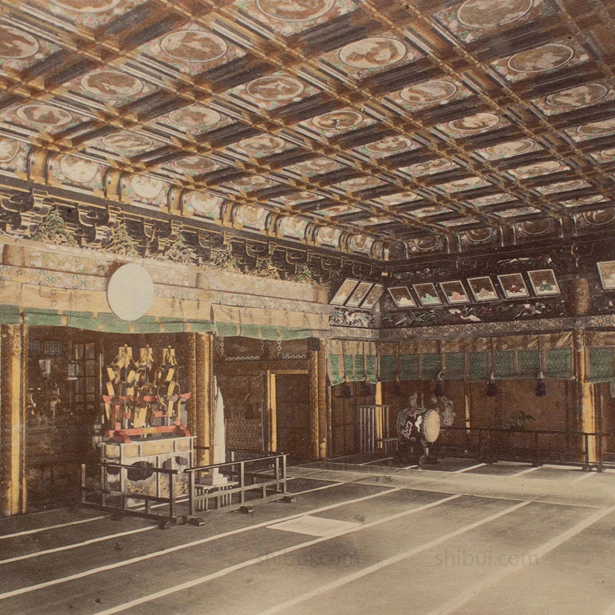 Hand Tinted Albumen of Ieyasu Temple Interior | Antique Japanese Photograph - Image 3