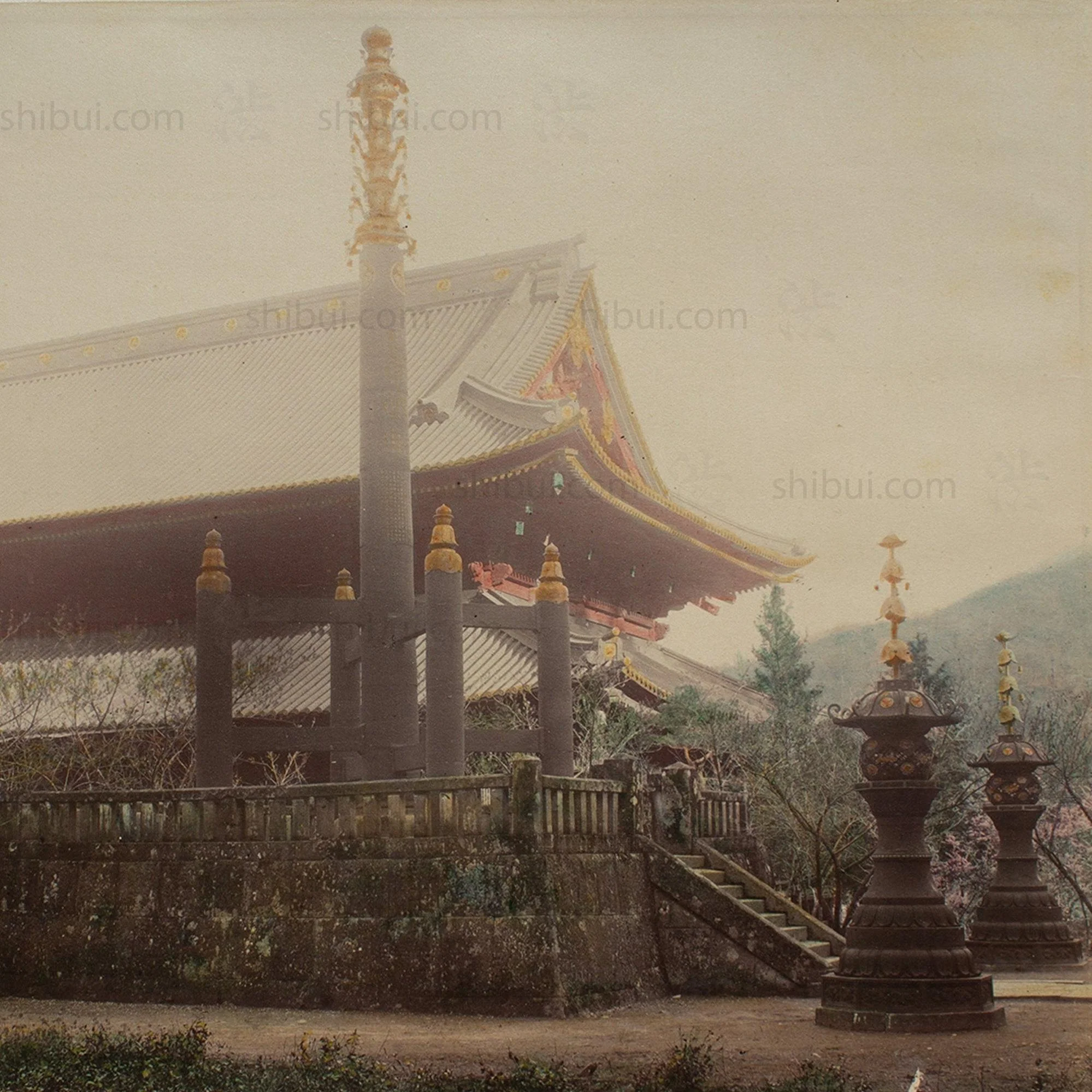 Hand Tinted Albumen of Manganji at Nikko | Antique Japanese Photograph - Image 3