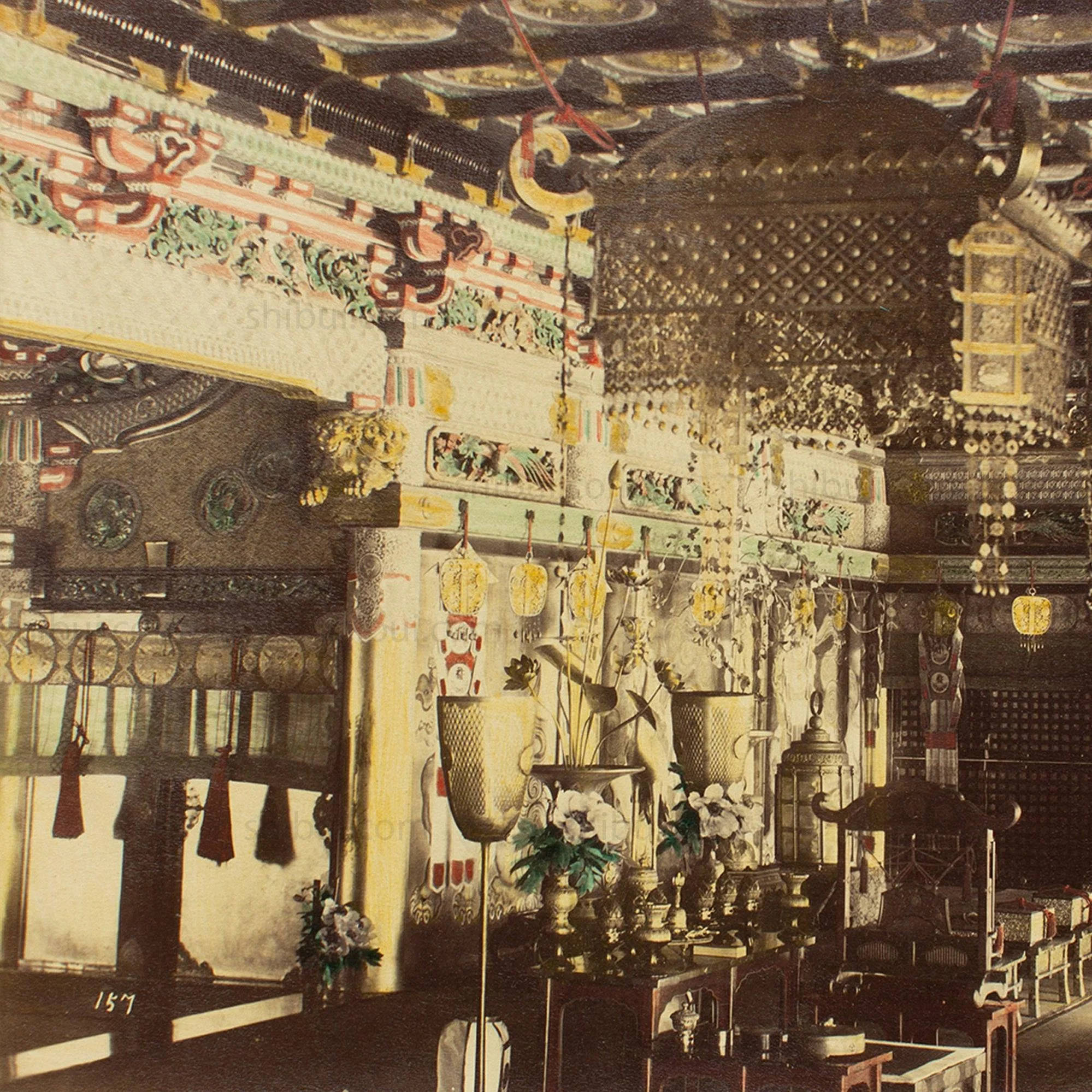 Hand Tinted Albumen of Shrine Table | Antique Japanese Photograph - Image 3