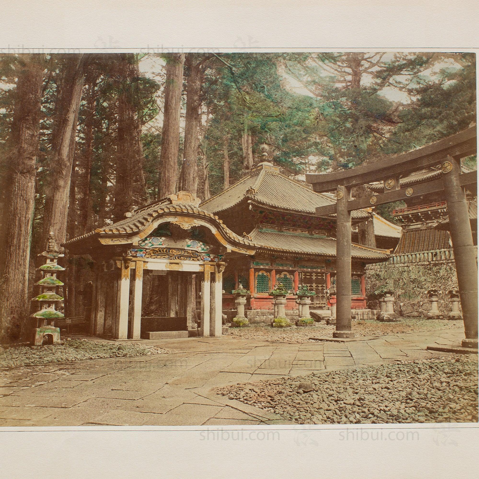 Hand Tinted Albumen of Chōzuya & Torii | Antique Japanese Photograph - Image 2