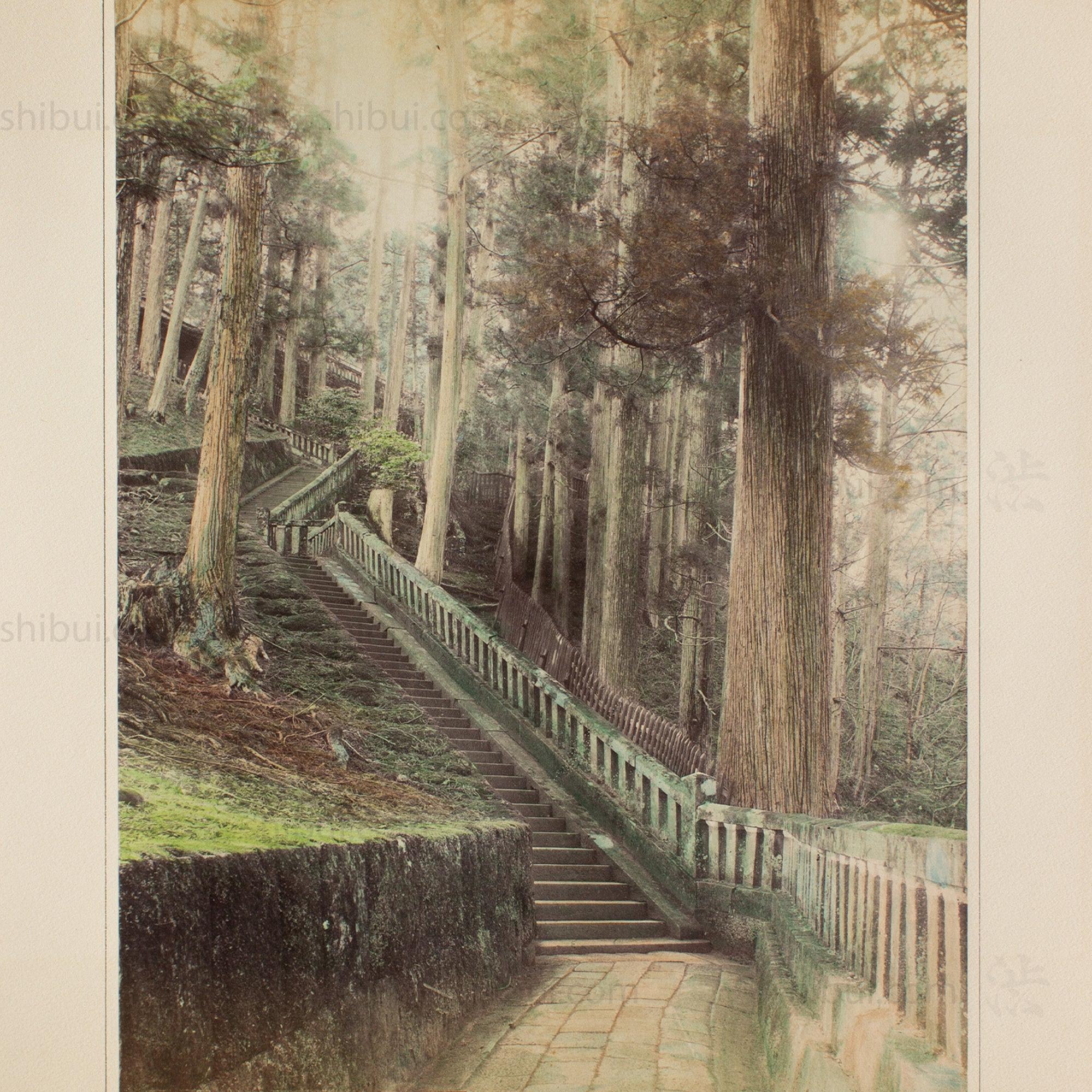 Hand Tinted Albumen of Stone Steps | Antique Japanese Photograph - Image 2