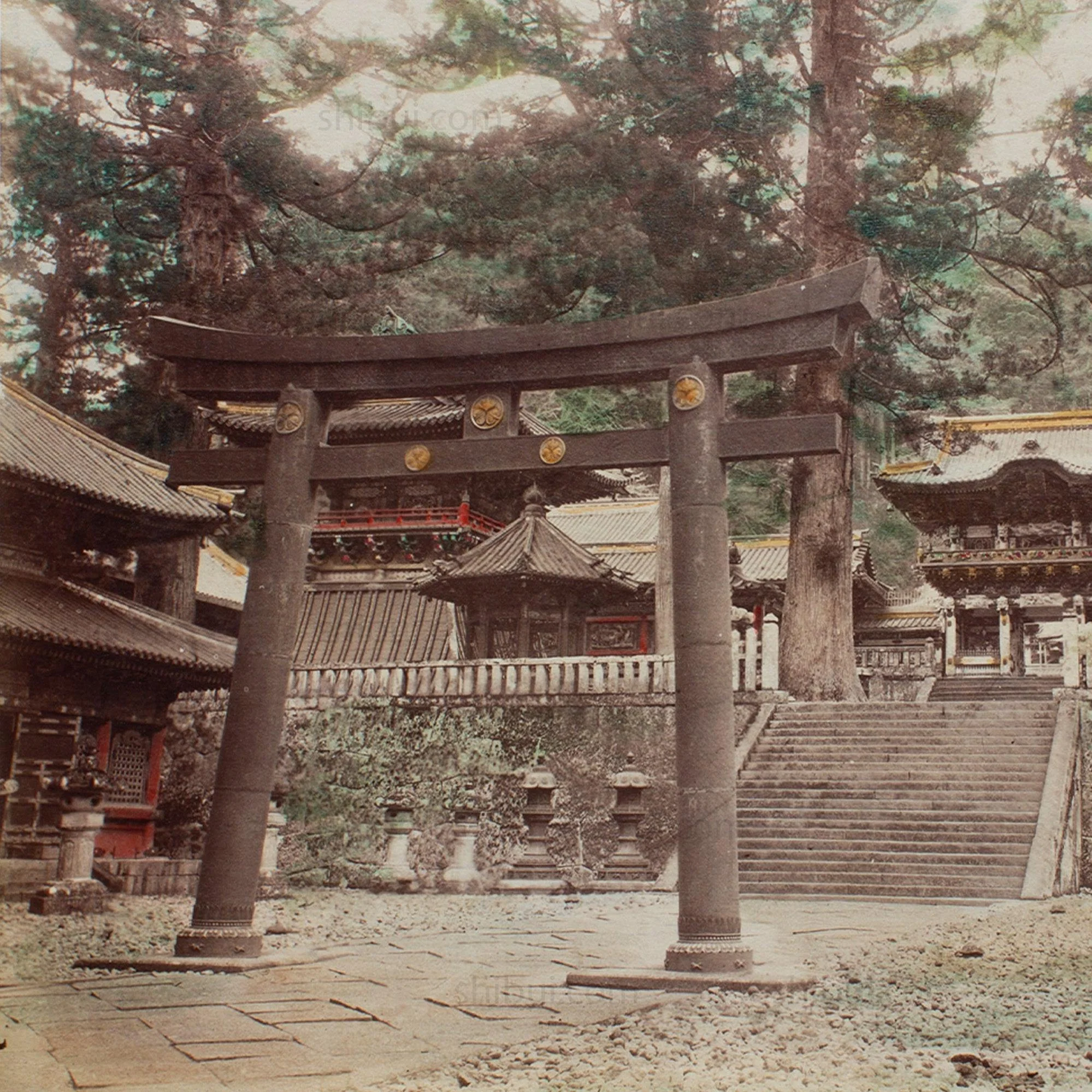 Hand Tinted Albumen of Toshogu Shrine | Antique Japanese Photograph - Image 3