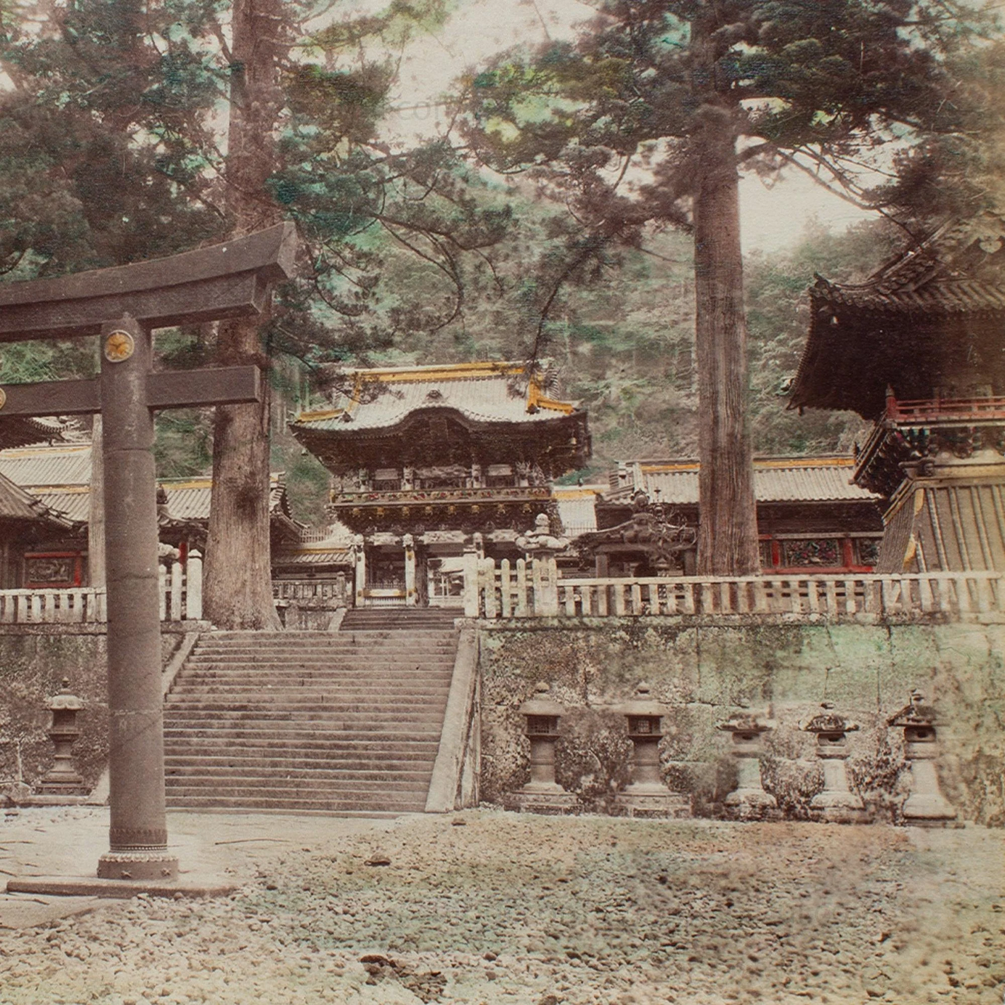 Hand Tinted Albumen of Toshogu Shrine | Antique Japanese Photograph - Image 4