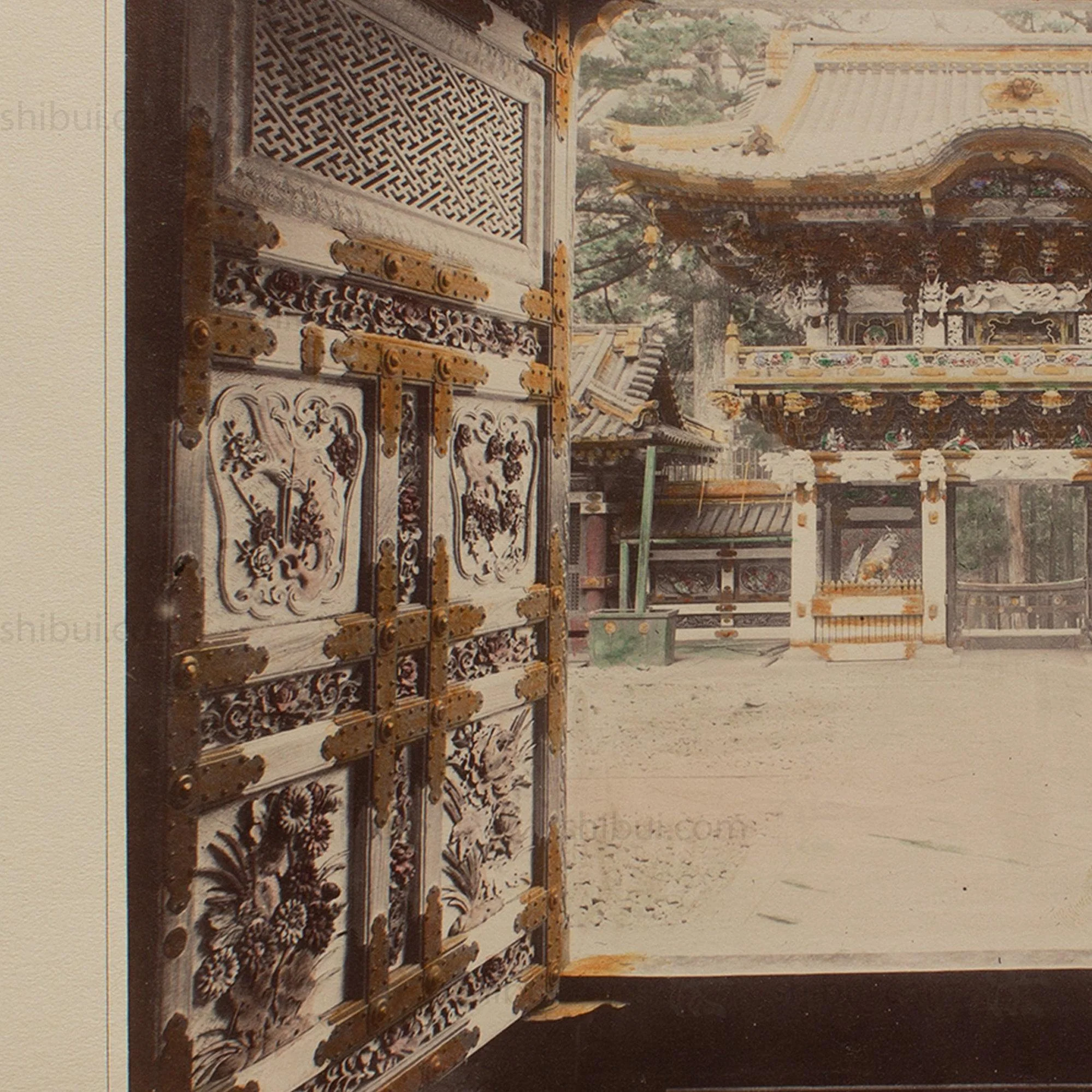 Hand Tinted Albumen of Yomeimon Gate | Antique Japanese Photograph - Image 4