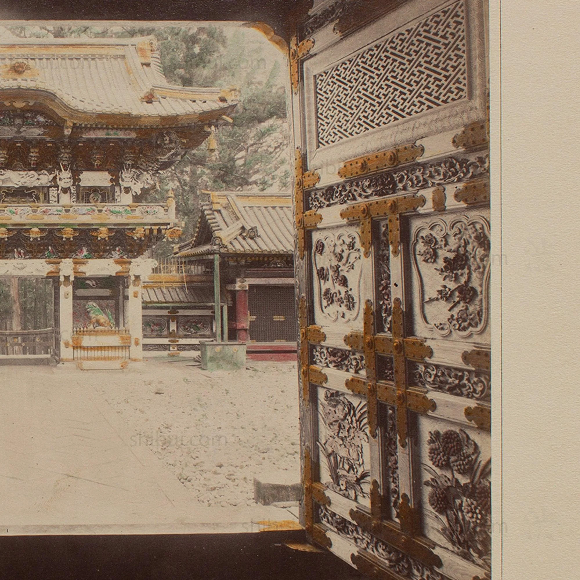 Hand Tinted Albumen of Yomeimon Gate | Antique Japanese Photograph - Image 5