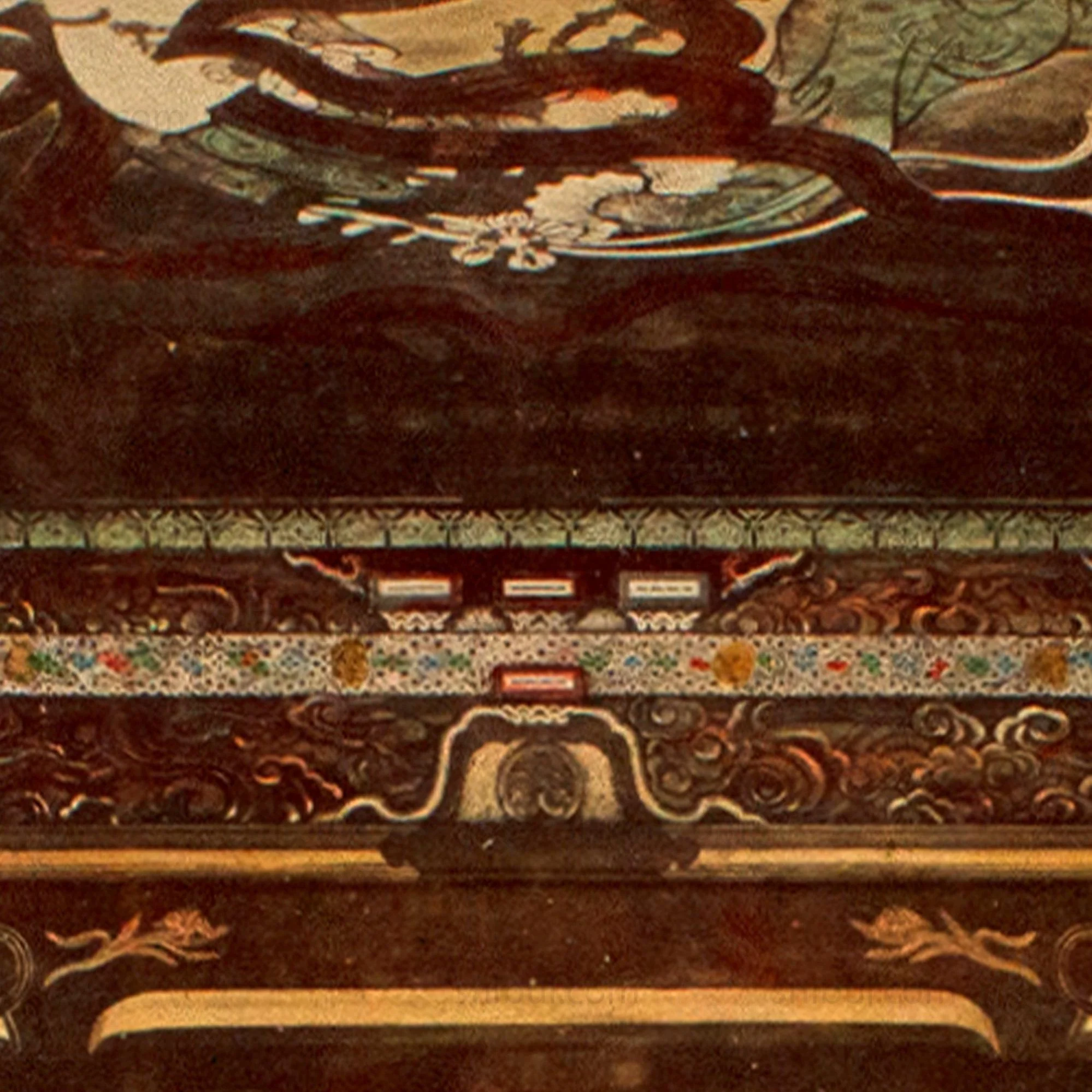 Hand Tinted Antique Japanese Albumen Photo of Toshogu Temple - Image 3