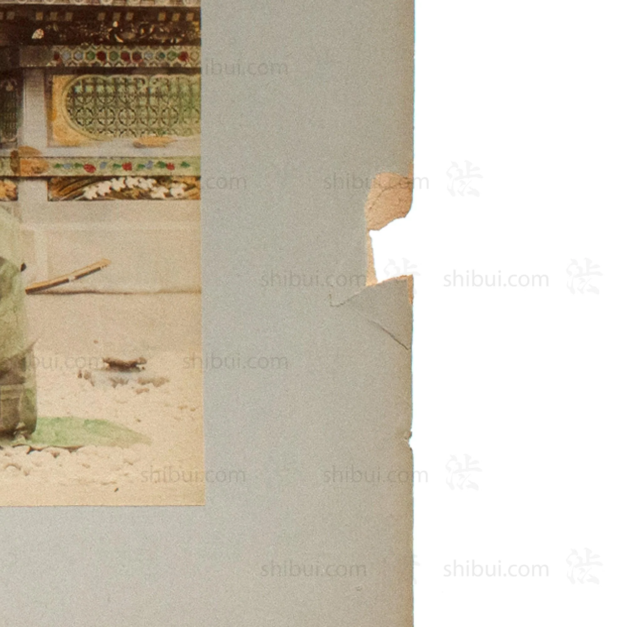 Hand Tinted Antique Japanese Albumen Photo of Karamon Iyeyasu Temple - Image 3