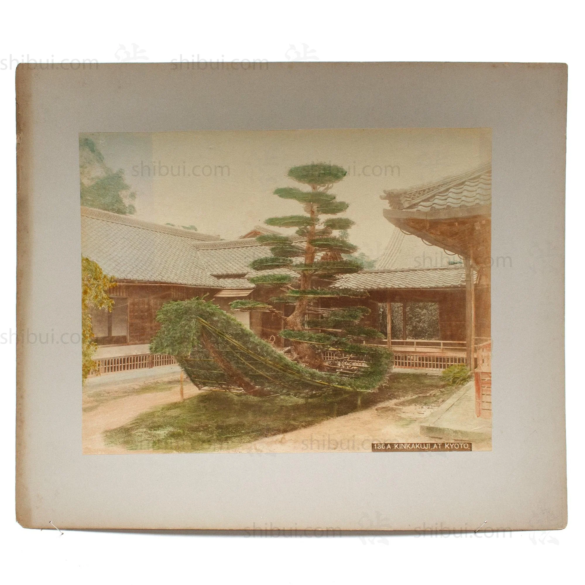 Hand Tinted Antique Japanese Albumen Photo of Kinkakuji | Temple of the Golden Pavillion - Image 2