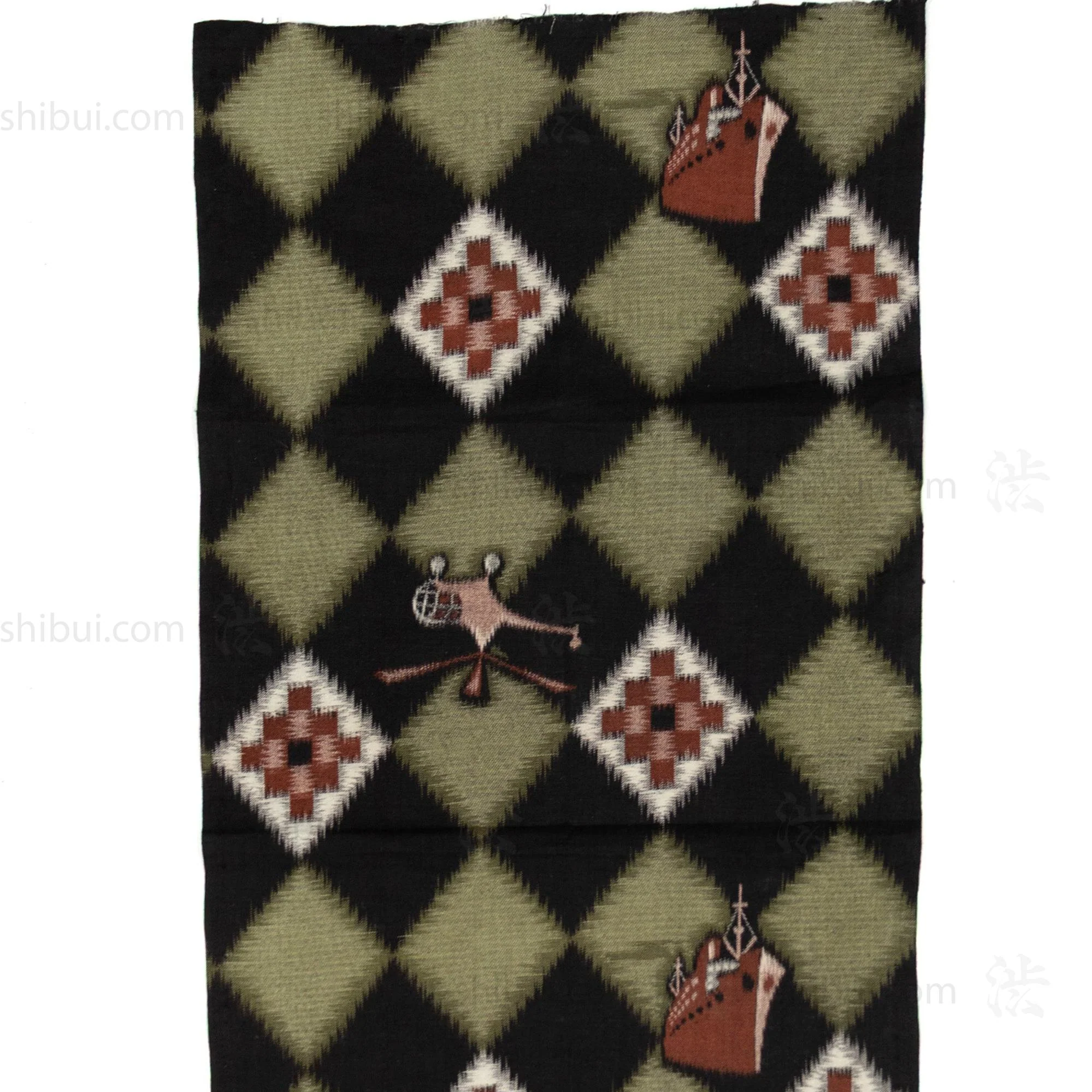 Helicopter and Ship Niko Niko Gasuri Textile Fragment | Japanese Cotton - Image 3