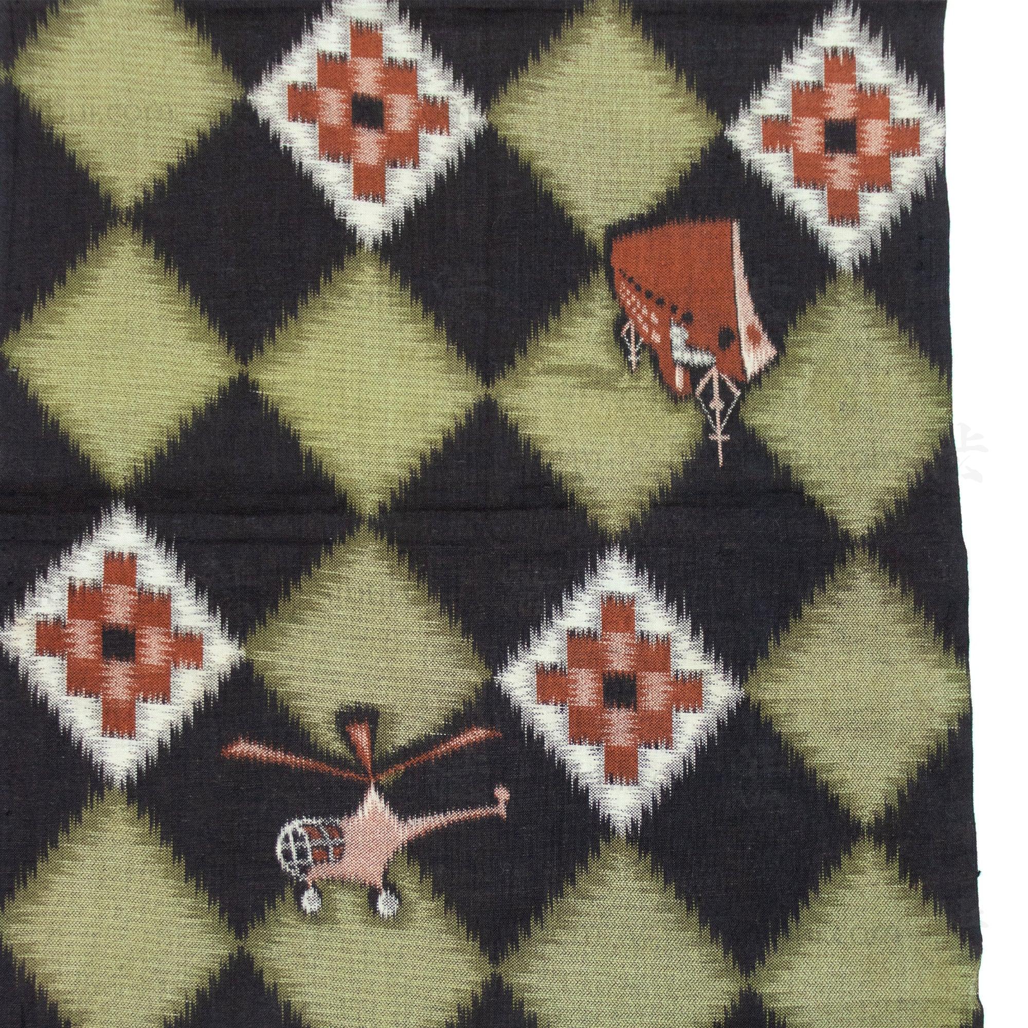 Helicopter and Ship Niko Niko Gasuri Textile Fragment | Japanese Cotton - Image 6