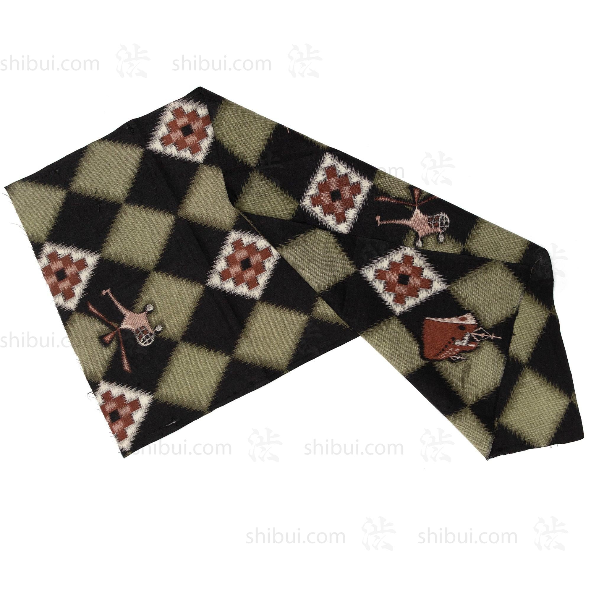 Helicopter and Ship Niko Niko Gasuri Textile Fragment | Japanese Cotton - Image 7