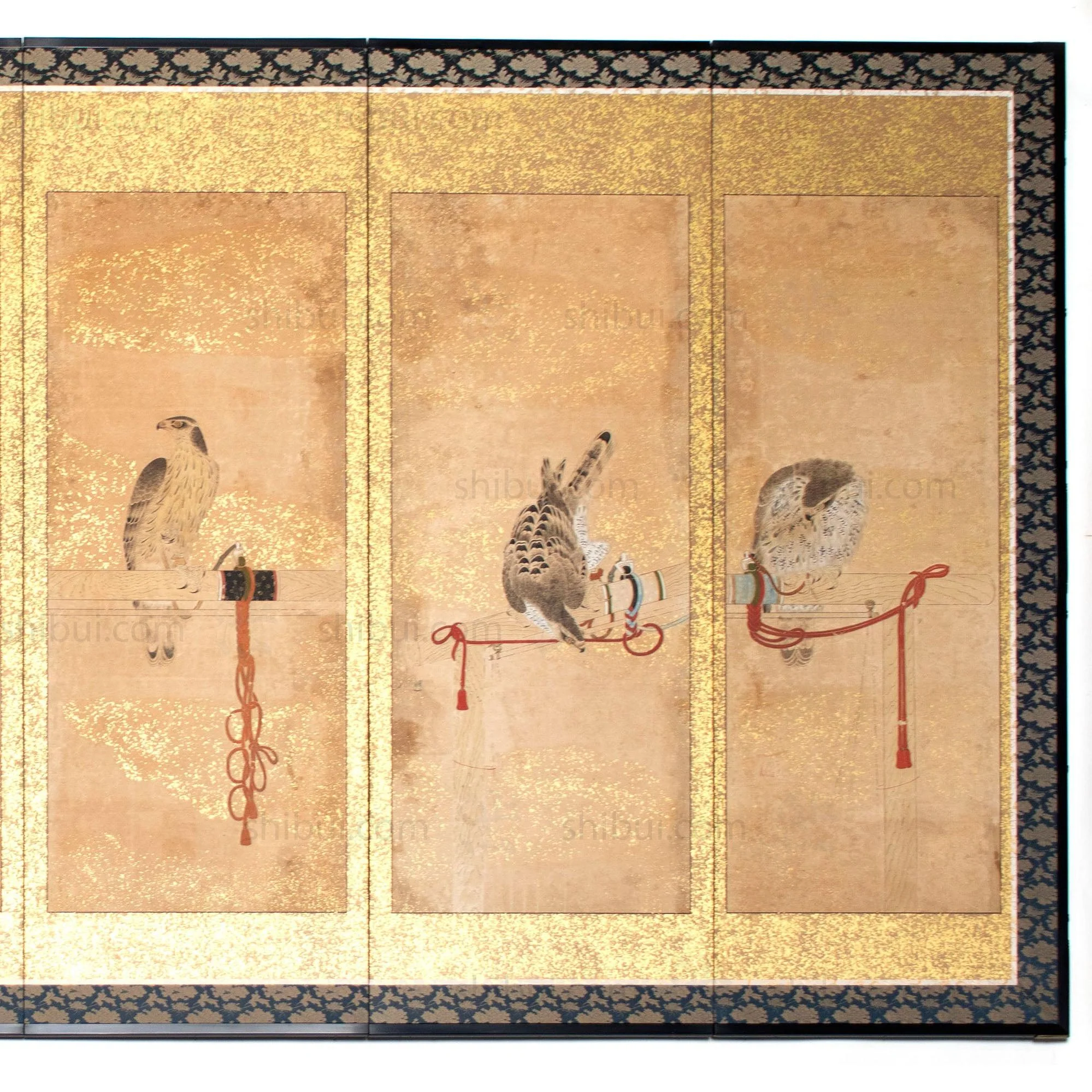 Hunting Hawks | Pair of 6 Panel Screens - Image 4