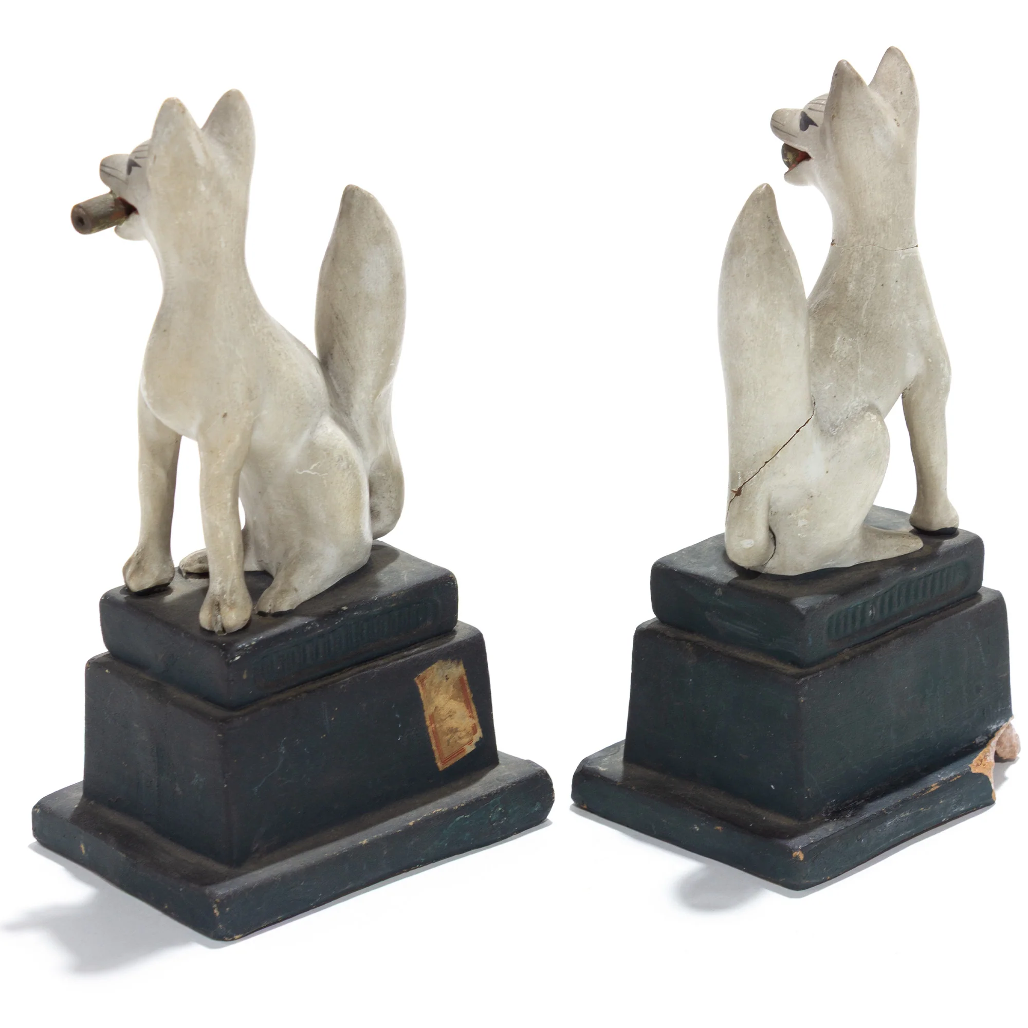 Inari Foxes |  Sacred Kitsune Porcelain Figure Pair - Image 3