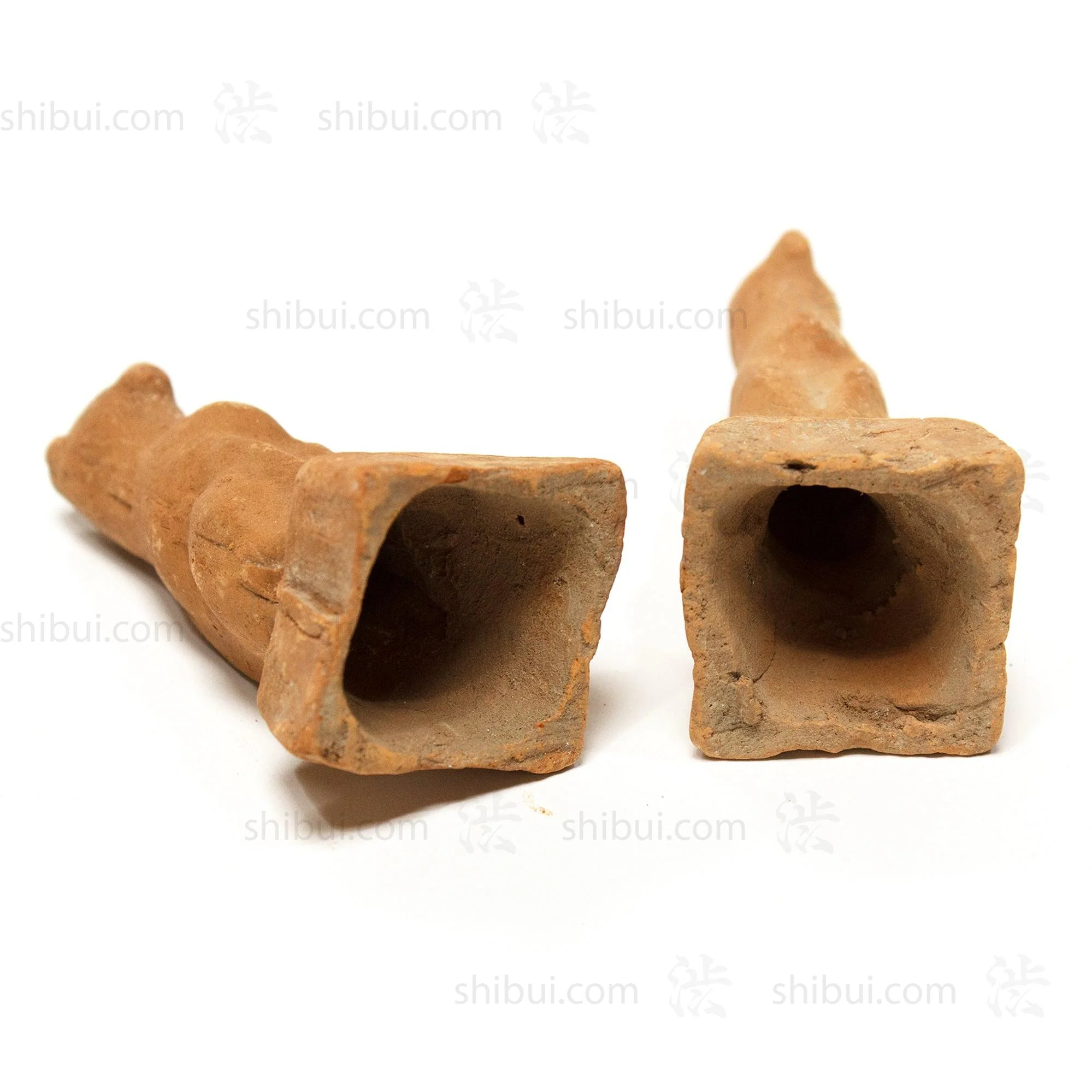 Inari Foxes | Set of 2 | Japanese Clay Shinto Foxes - Image 2