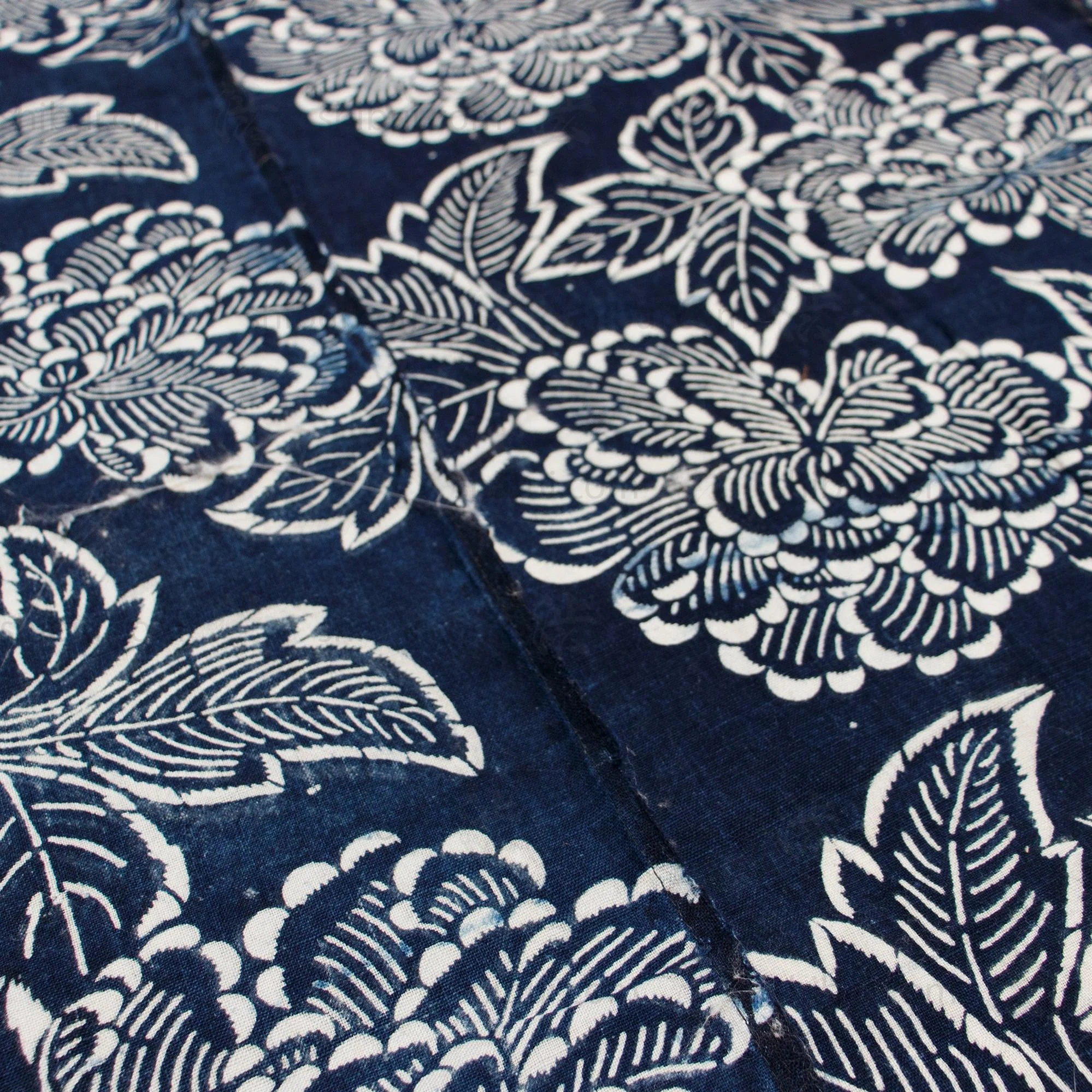 Japanese Indigo Cotton Katazome Sheet - Image 3