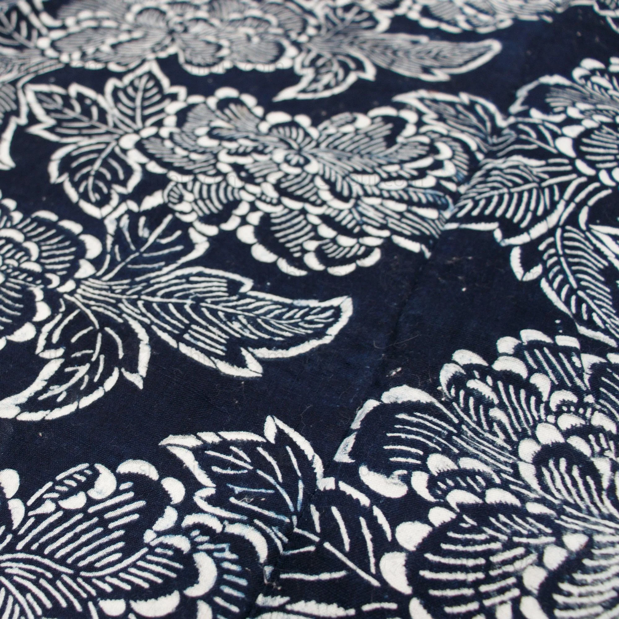 Japanese Indigo Cotton Katazome Sheet - Image 9
