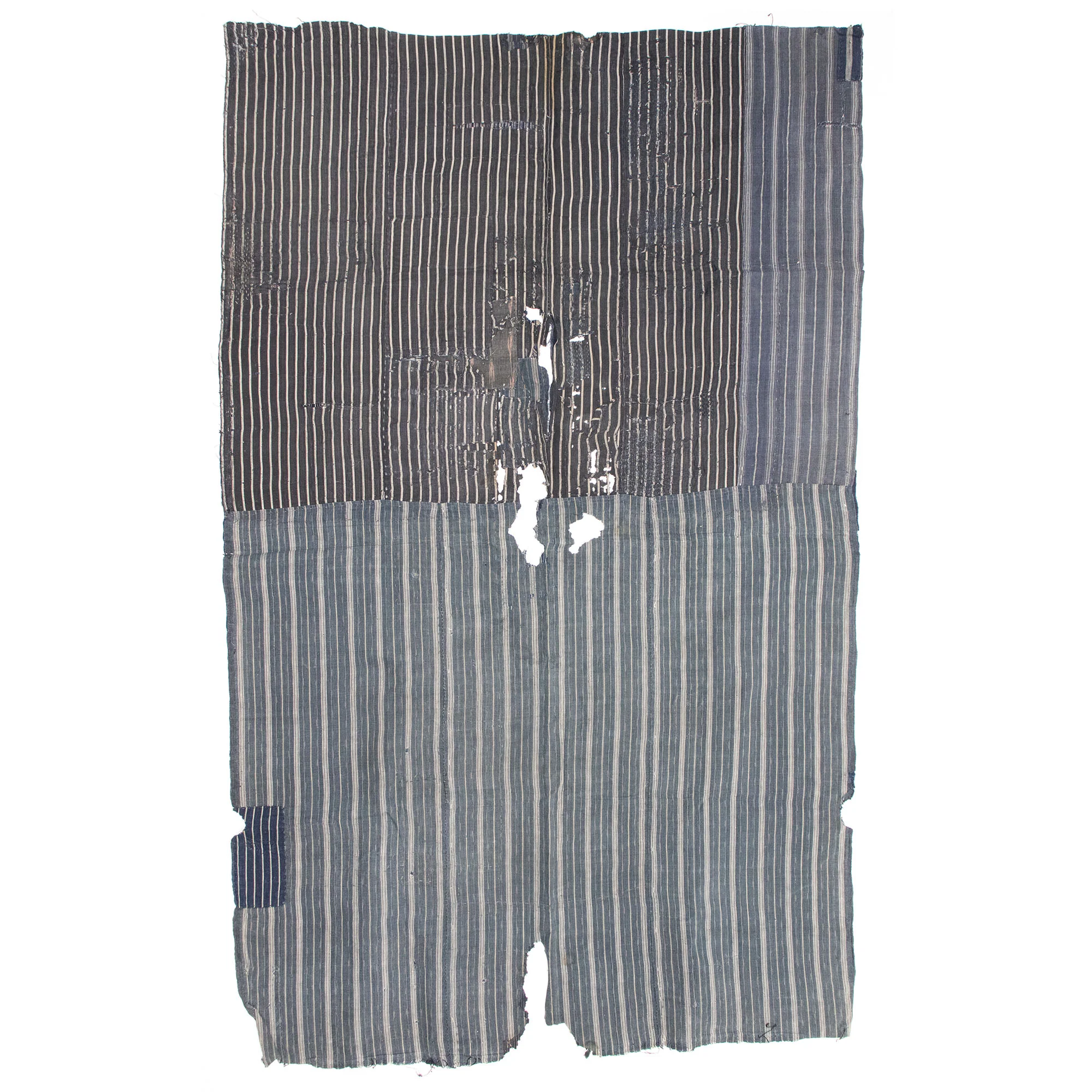 Indigo Shima Boro Sheet | Japanese Patchwork Textile - Image 2