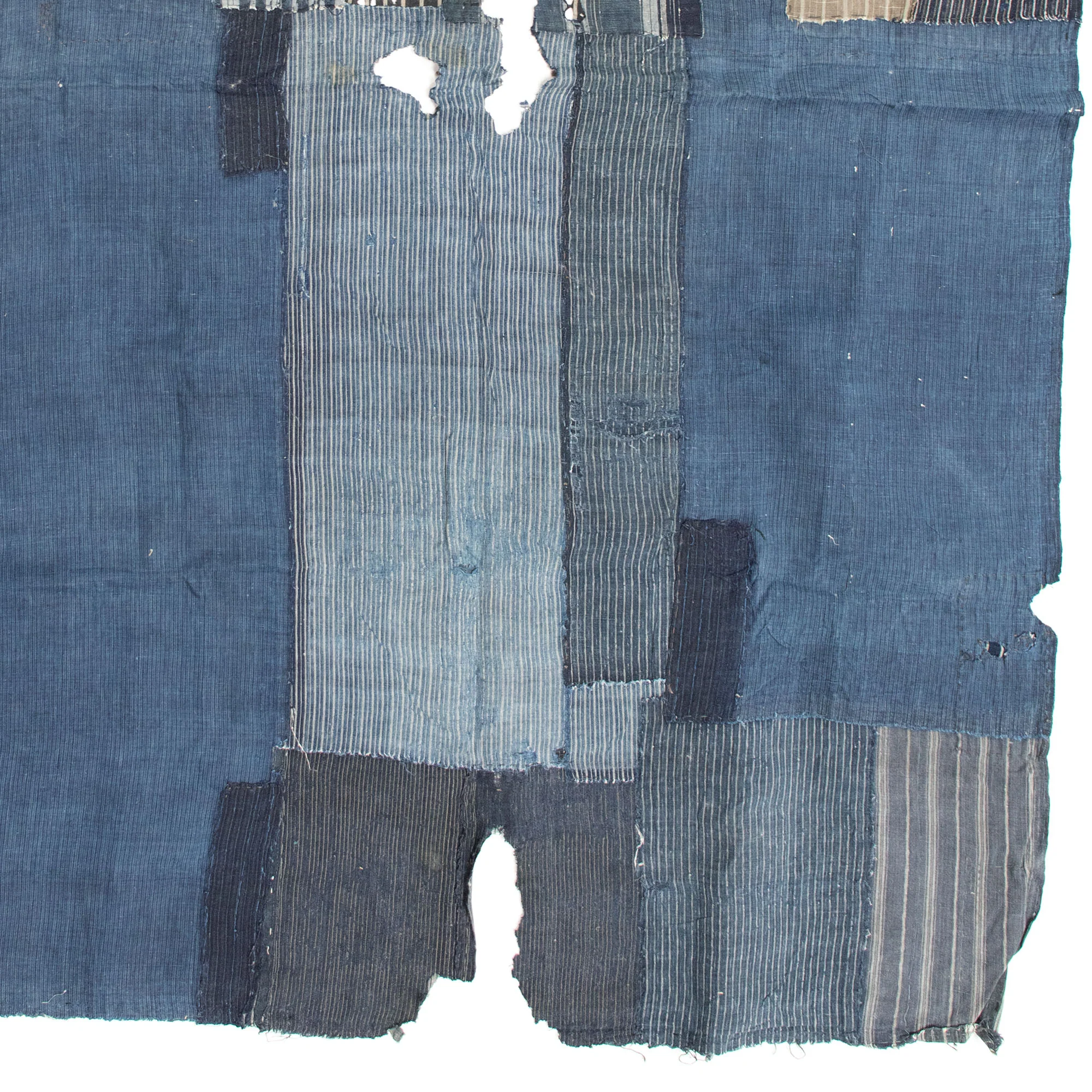 Indigo Shima Boro Sheet | Japanese Patchwork Textile - Image 5
