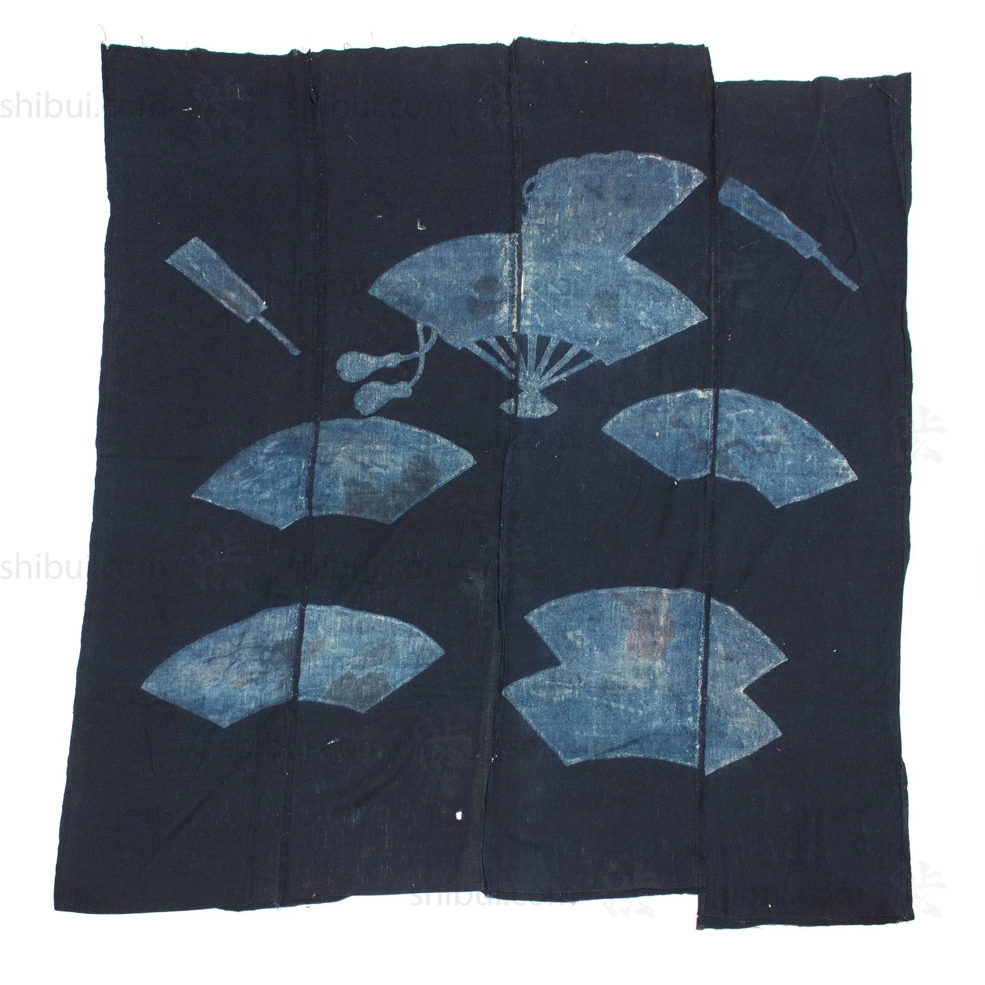 Indigo Tsutsugaki Futonji With Fan Motif - Image 2