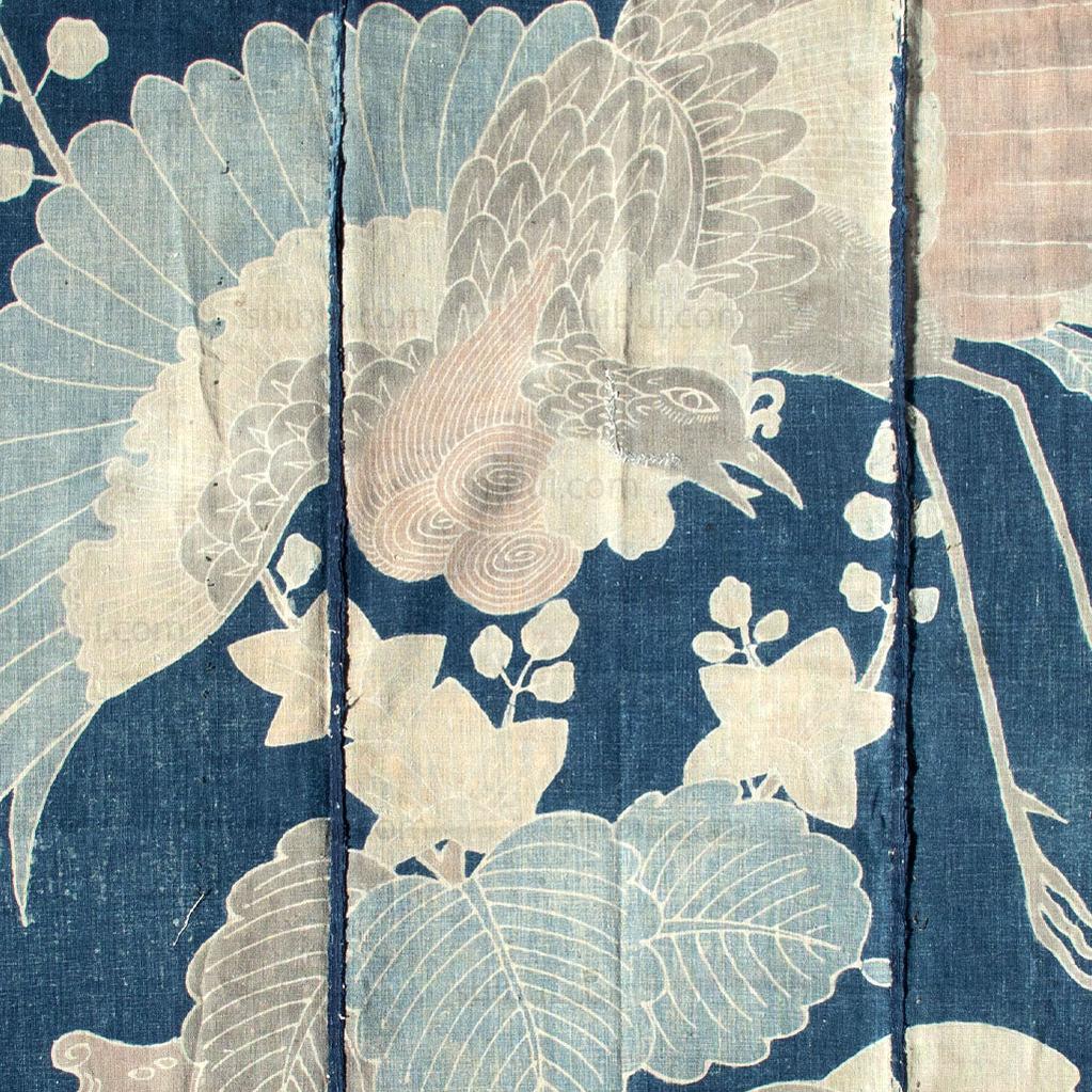 Indigo Tsutsugaki Phoenix Futon ji - Image 2