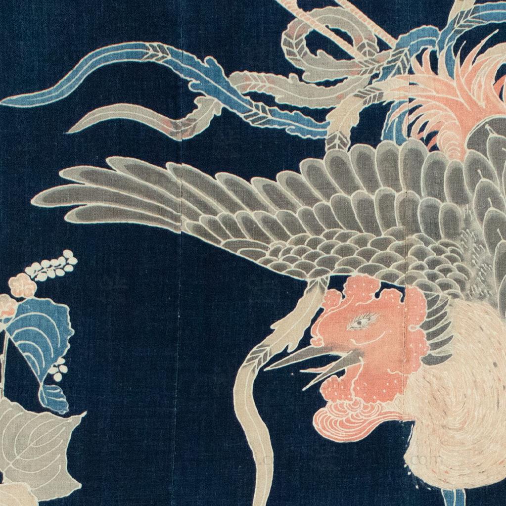 Indigo Tsutsugaki Phoenix Futon ji - Image 2