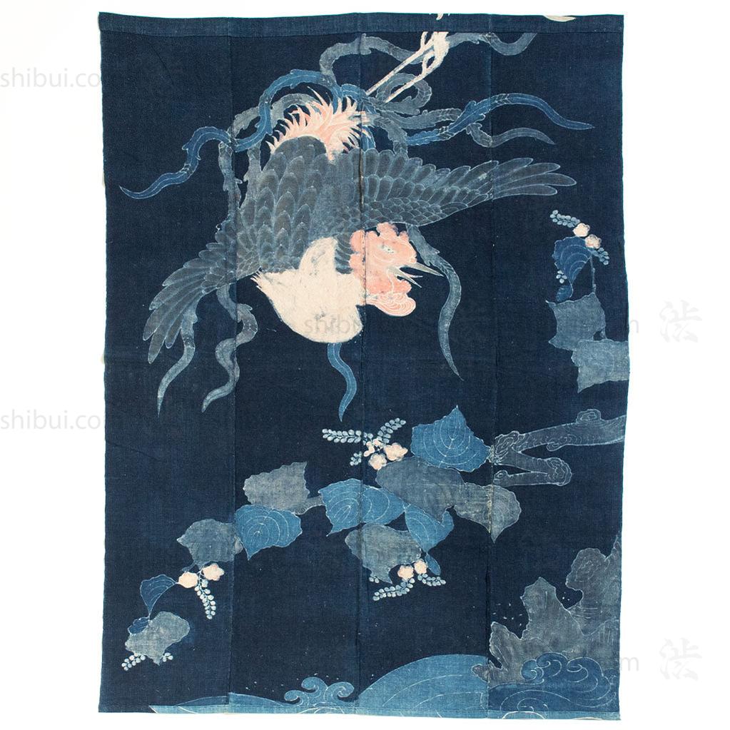 Indigo Tsutsugaki Phoenix Futon ji - Image 4