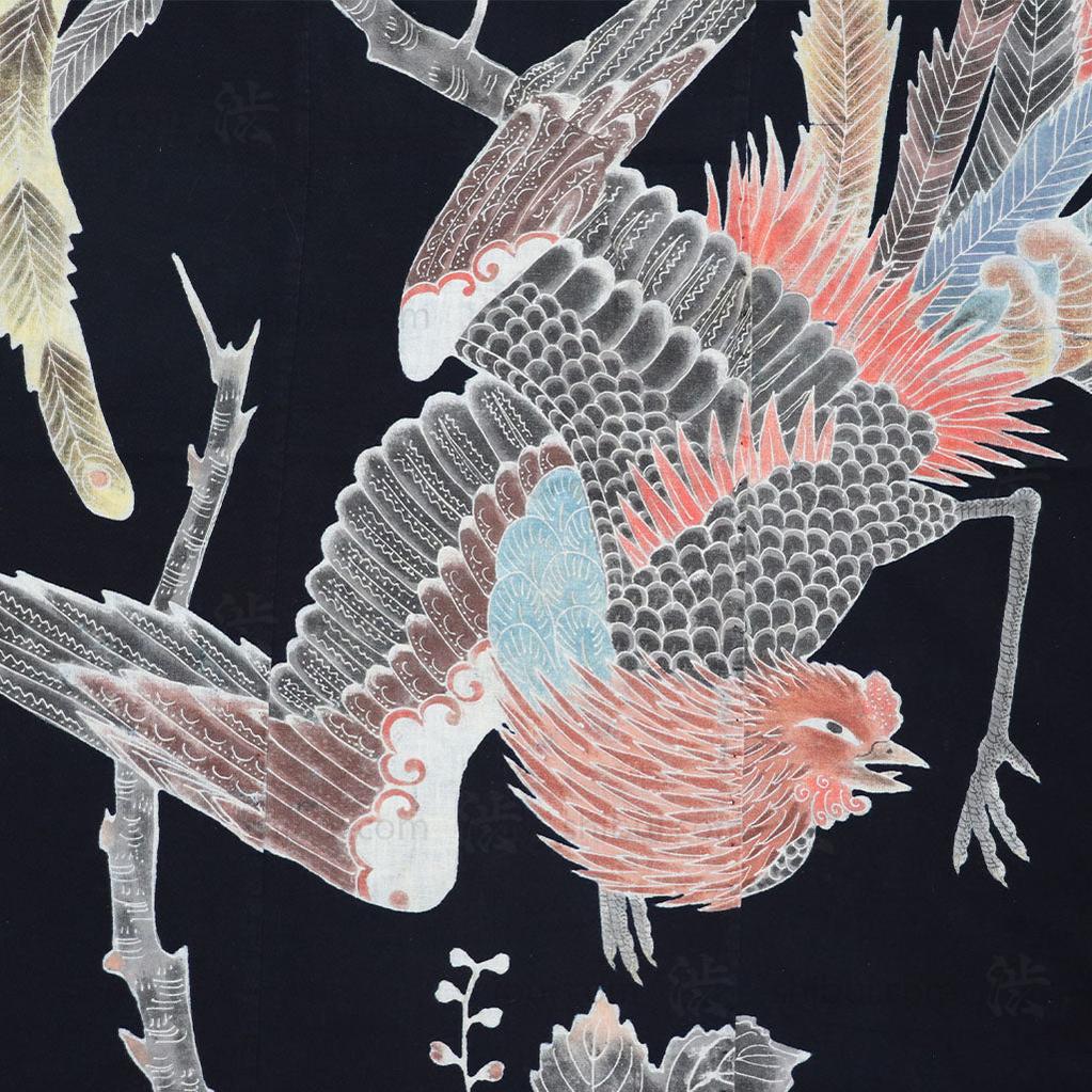 Indigo Tsutsugaki Phoenix Futon ji - Image 2