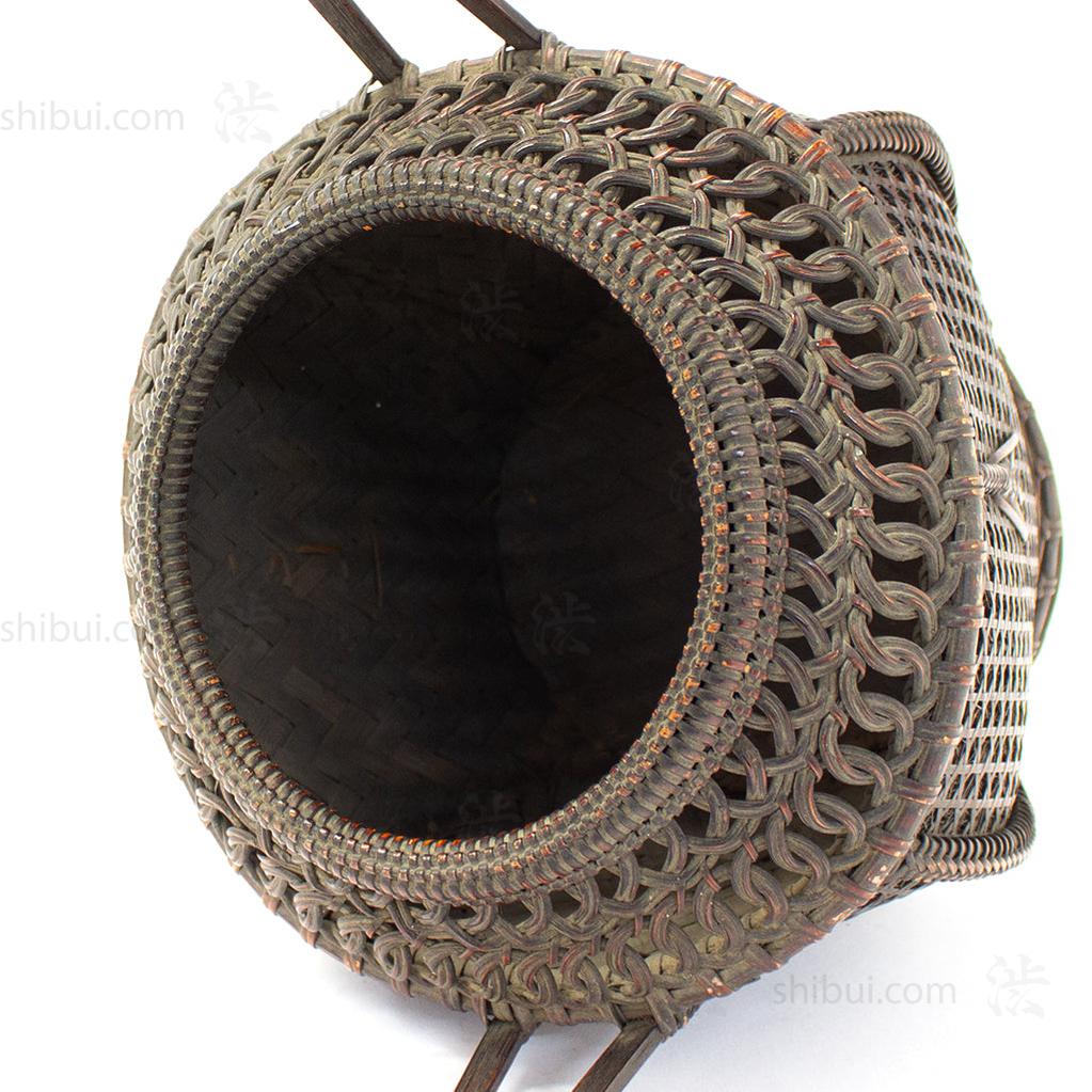 Beautifully Woven Japanese Antique Karamono style Bamboo Ikebana Flower Basket - Image 3