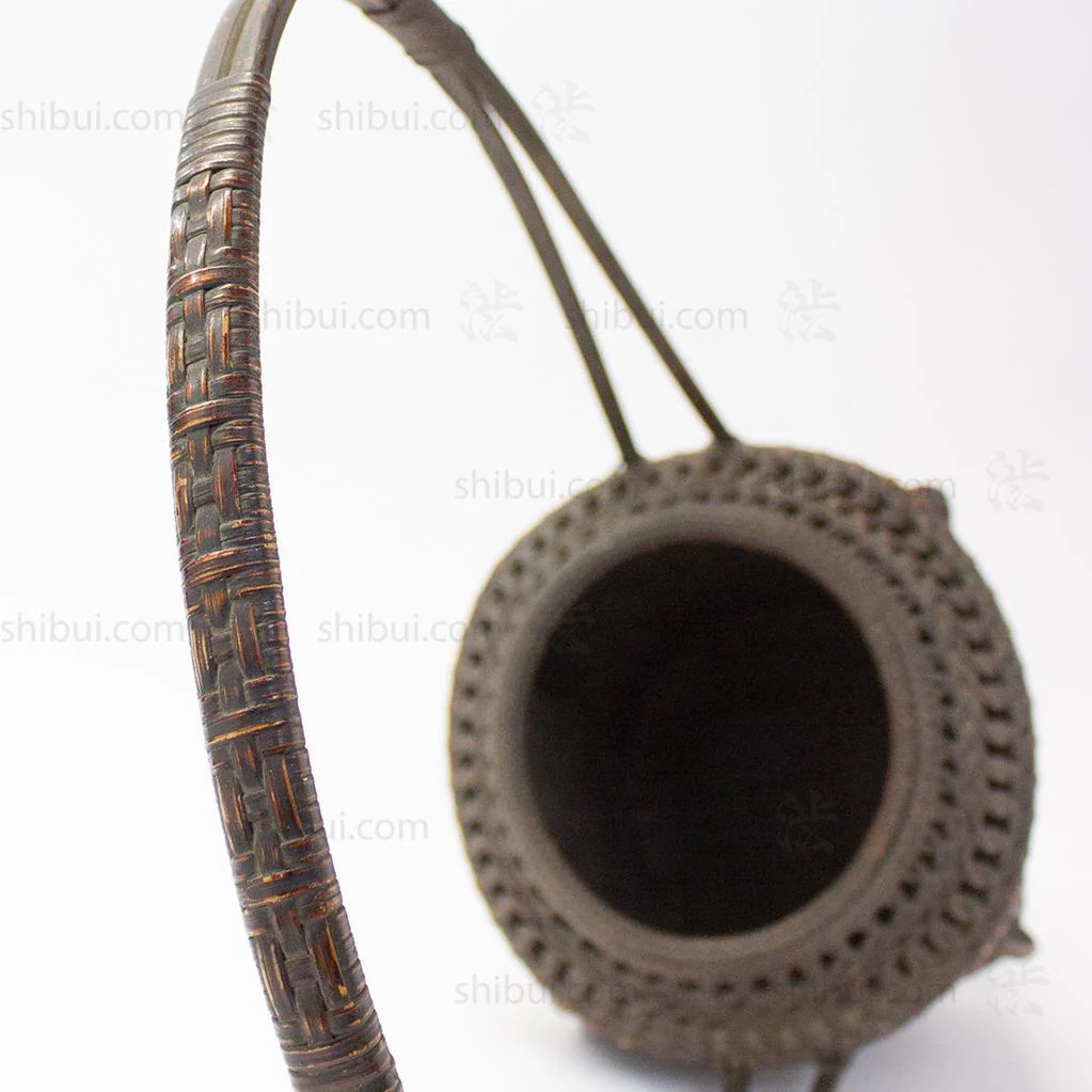 Beautifully Woven Japanese Antique Karamono style Bamboo Ikebana Flower Basket - Image 4