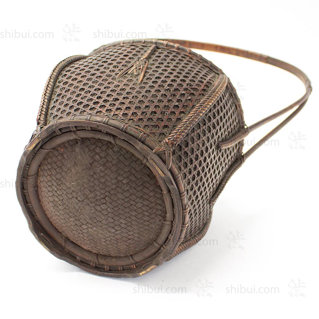Beautifully Woven Japanese Antique Karamono style Bamboo Ikebana Flower Basket - Image 5