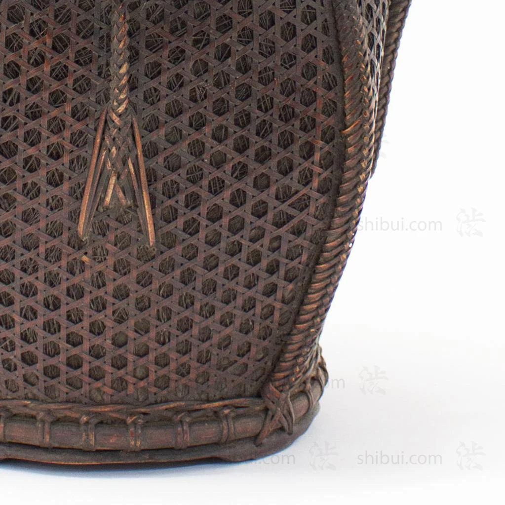 Beautifully Woven Japanese Antique Karamono style Bamboo Ikebana Flower Basket - Image 9