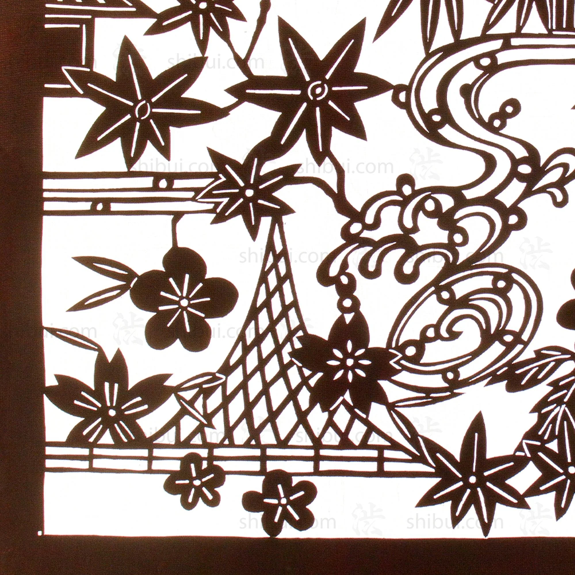 Japan Motif Katagami | Japanese Lacquered Paper Stencil - Image 2