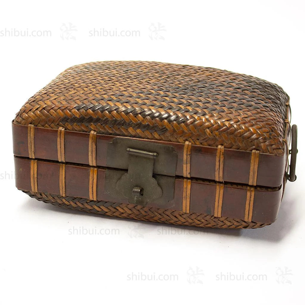 Japanese Antique Bamboo & Rattan Woven Bento Basket - Image 6