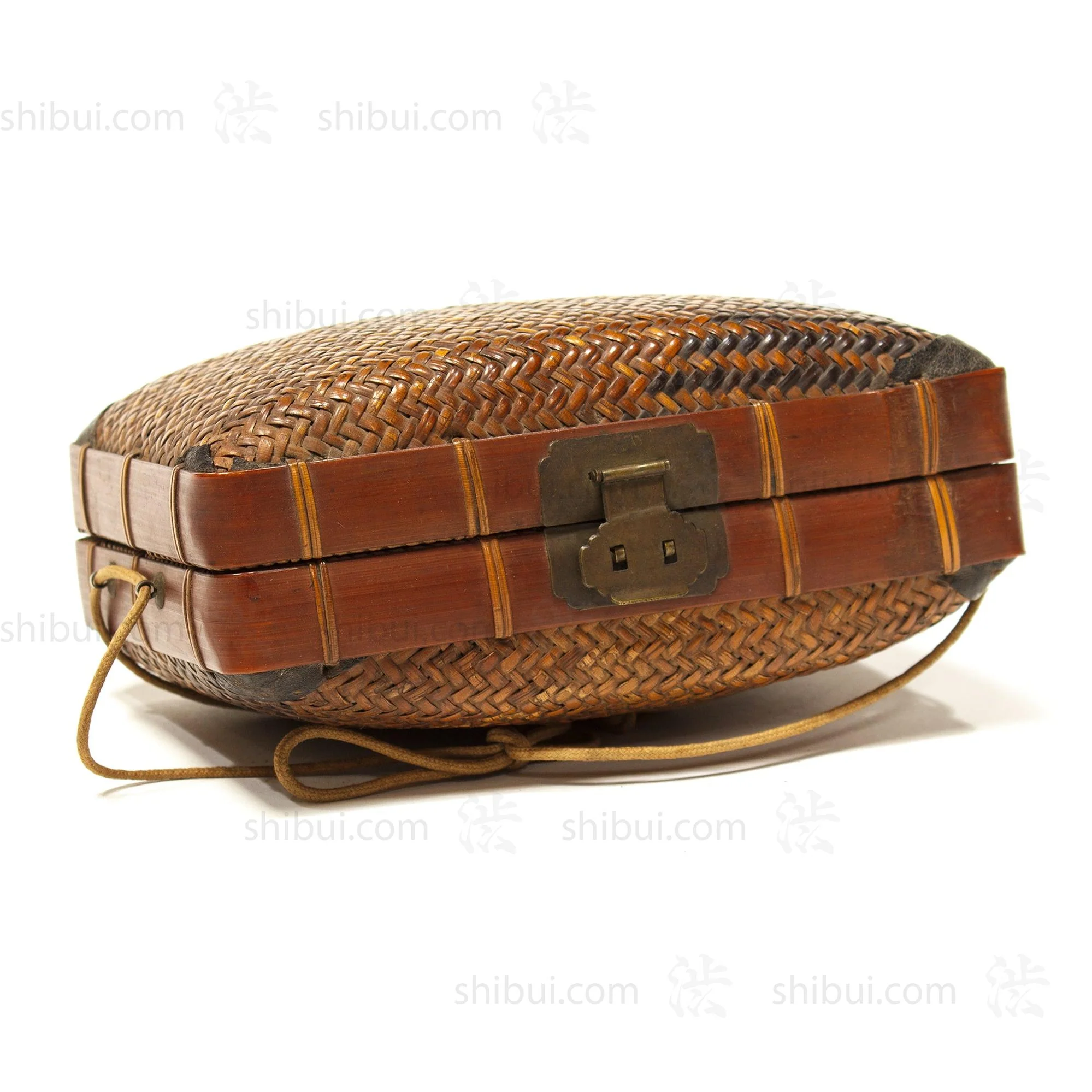 Japanese Antique Bamboo Woven Bento Basket - Image 3