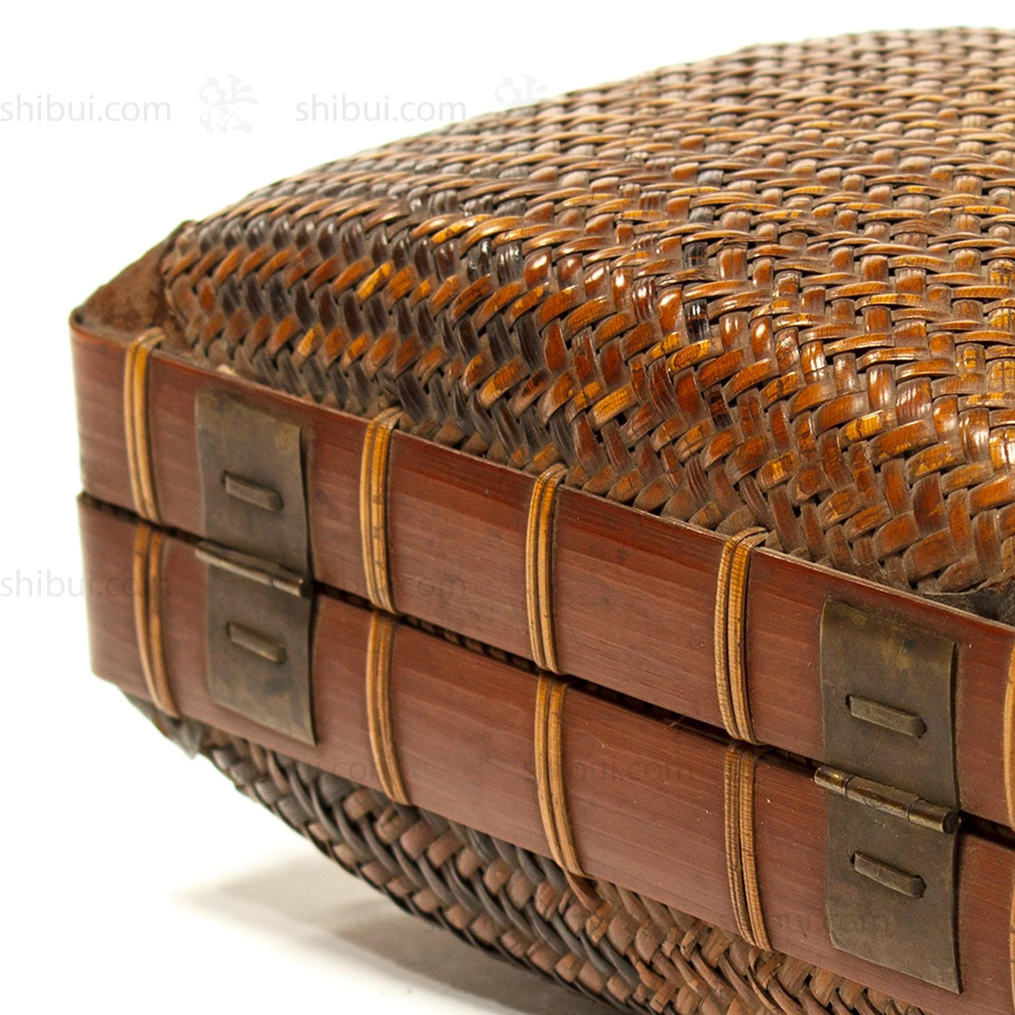 Japanese Antique Bamboo Woven Bento Basket - Image 4