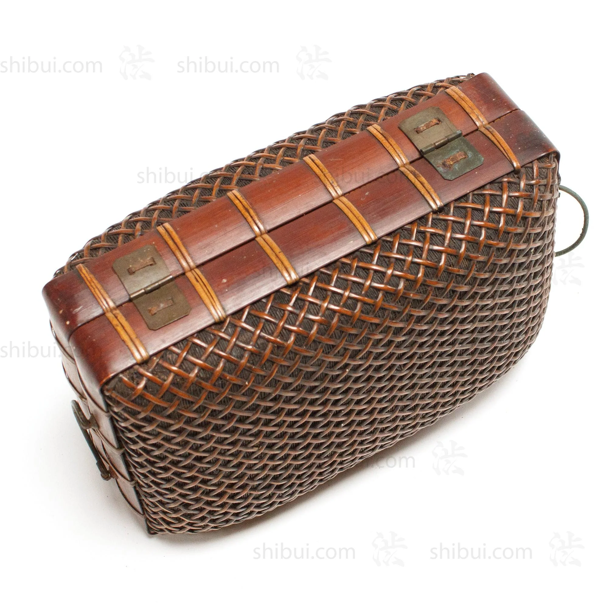 Japanese Antique Bamboo Woven Bento Basket - Image 10