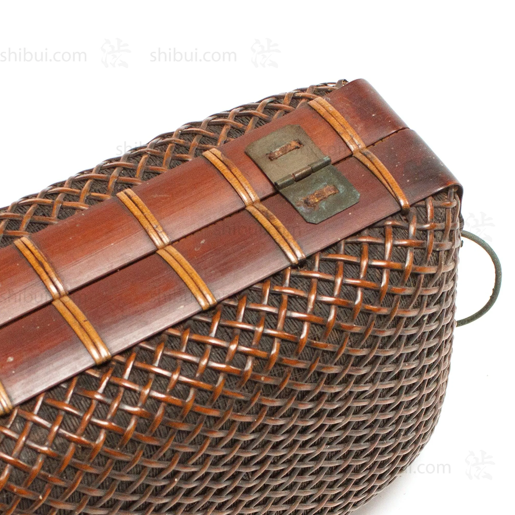 Japanese Antique Bamboo Woven Bento Basket - Image 11