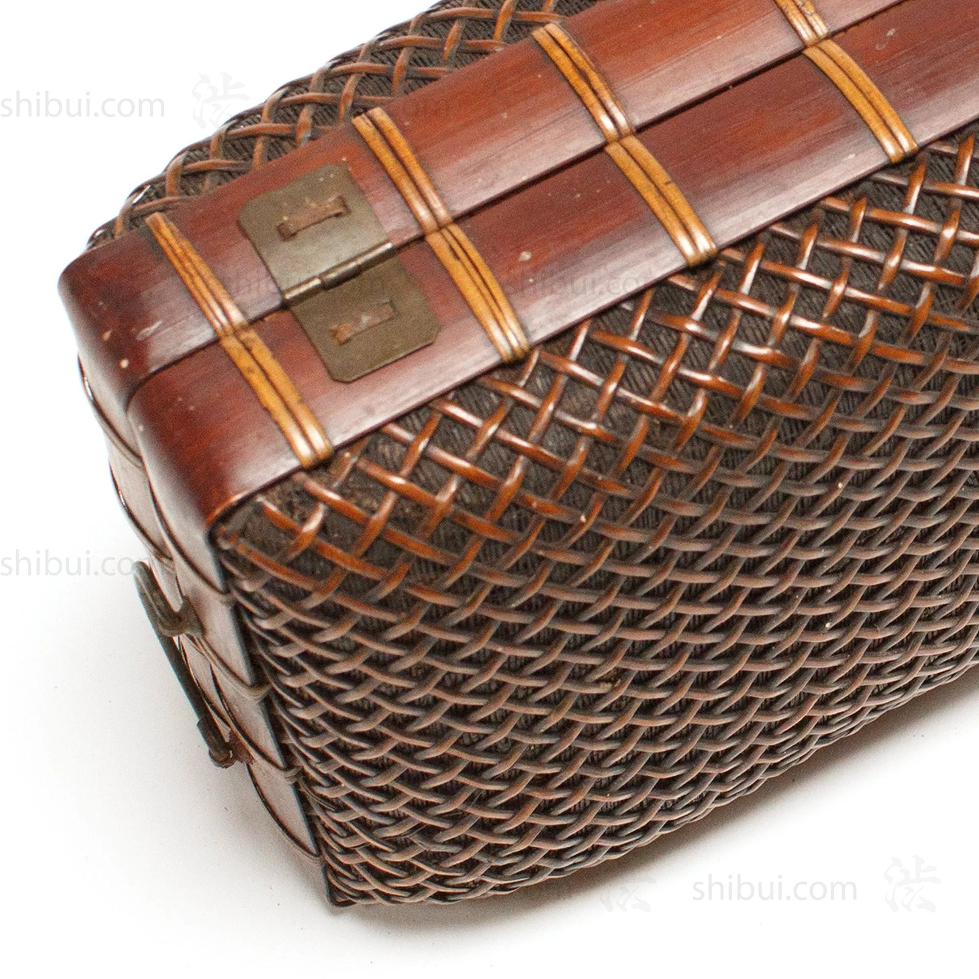 Japanese Antique Bamboo Woven Bento Basket - Image 12