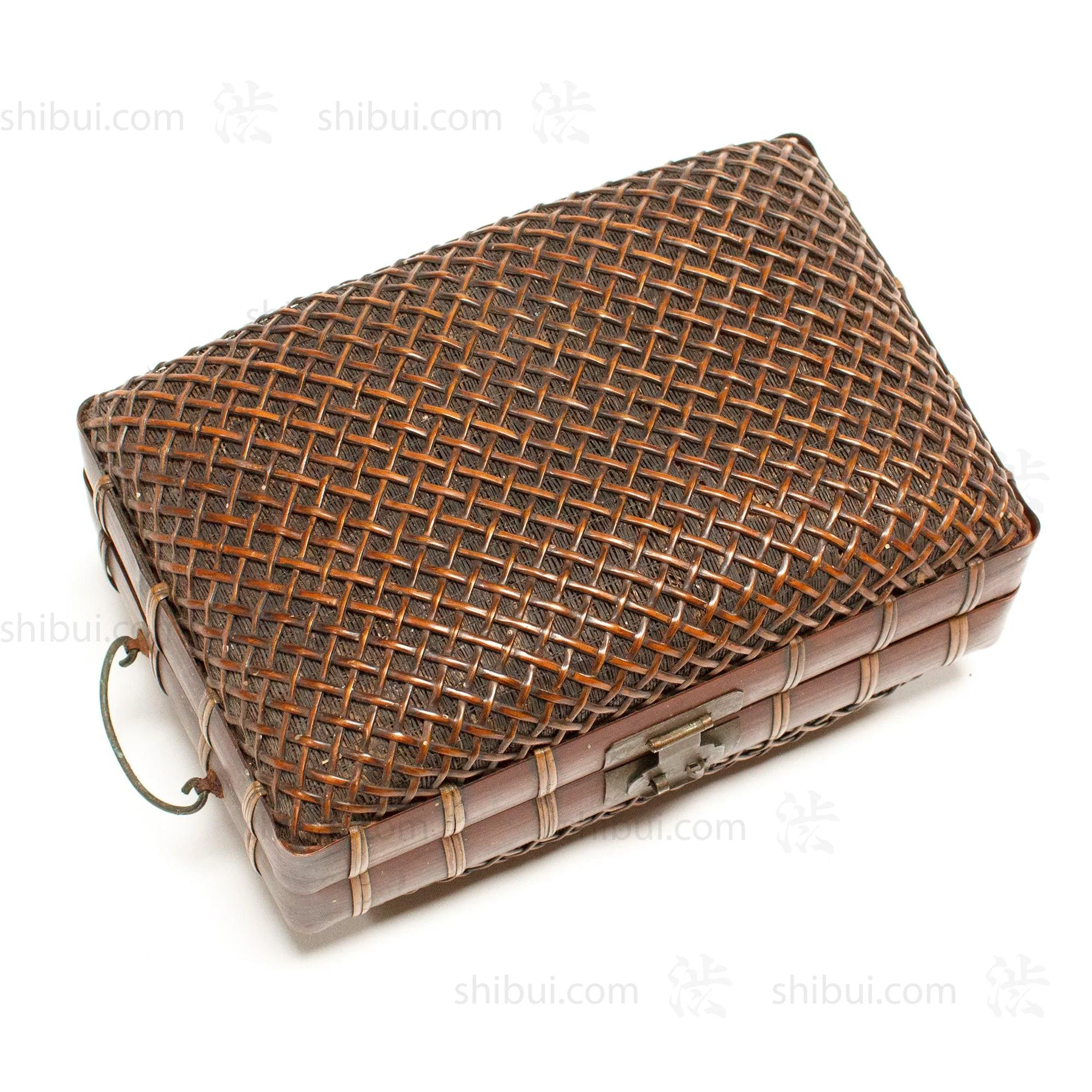 Japanese Antique Bamboo Woven Bento Basket - Image 3