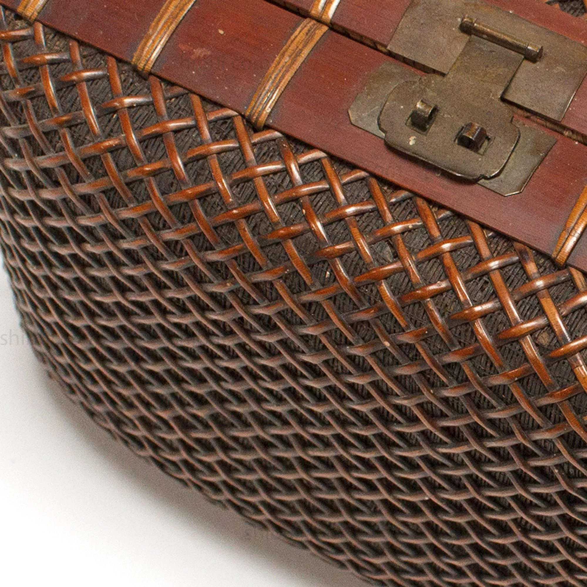 Japanese Antique Bamboo Woven Bento Basket - Image 6