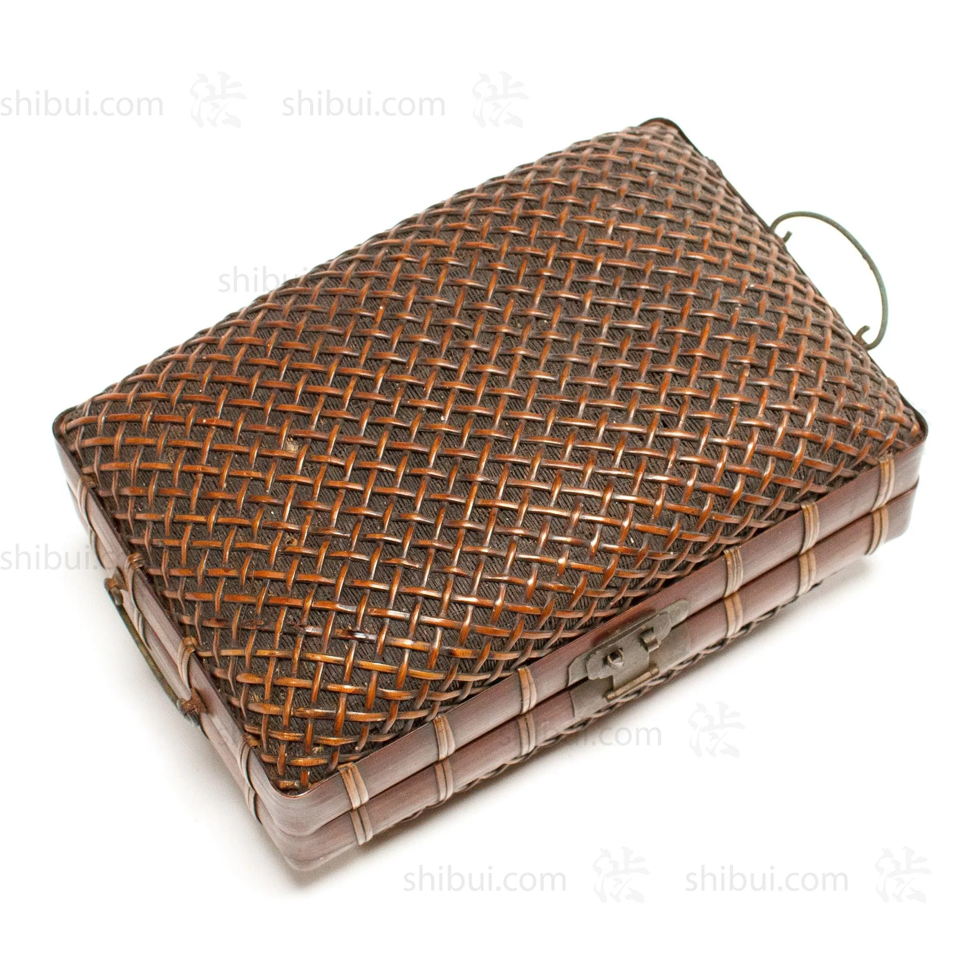 Japanese Antique Bamboo Woven Bento Basket - Image 7