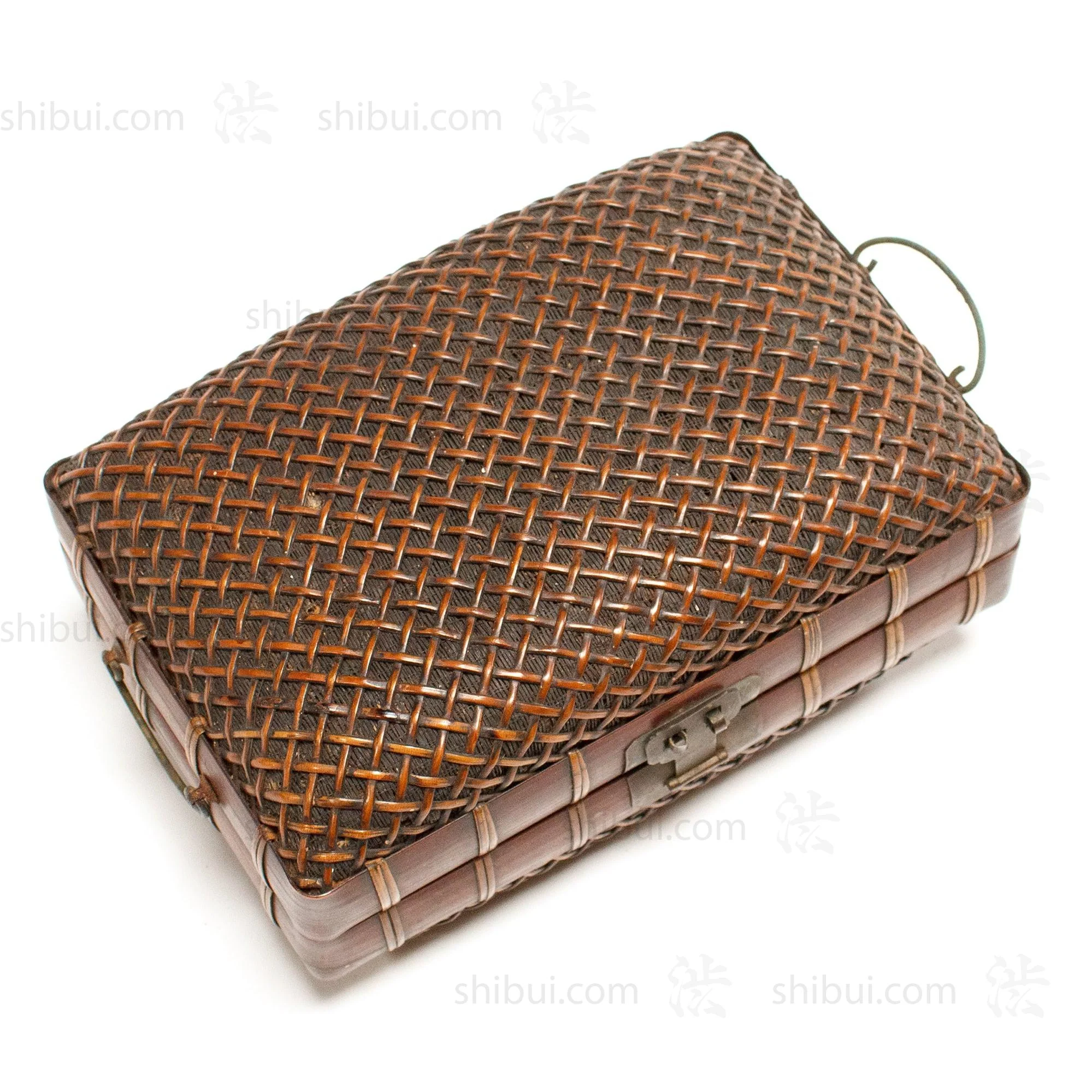 Japanese Antique Bamboo Woven Bento Basket - Image 8