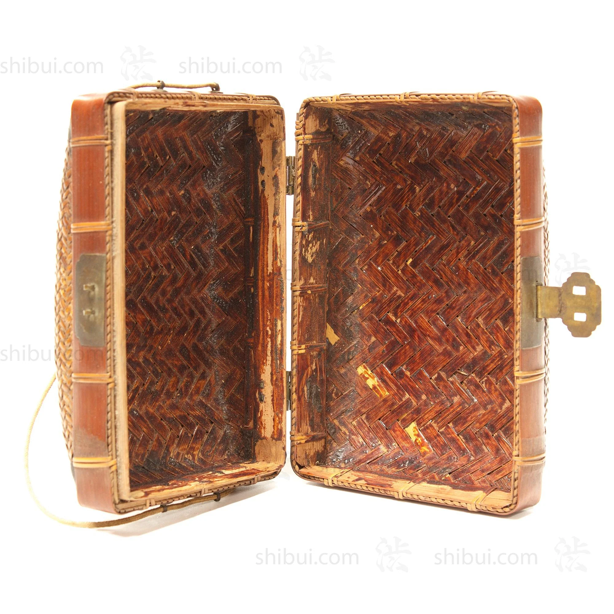 Japanese Antique Bamboo Woven Bento Basket - Image 5