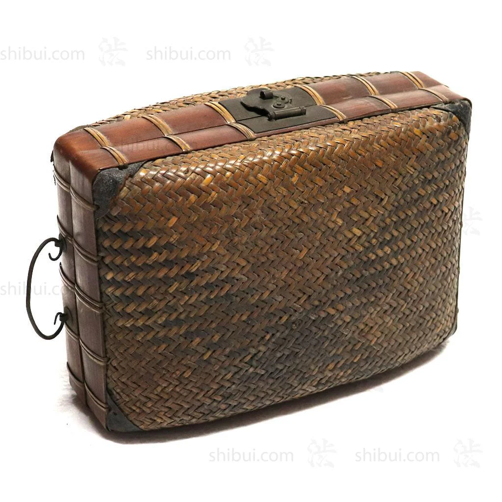 Japanese Antique Bamboo Woven Bento Basket - Image 4