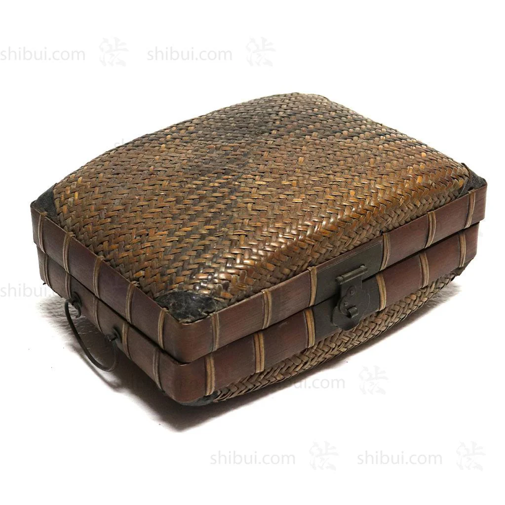 Japanese Antique Bamboo Woven Bento Basket - Image 5