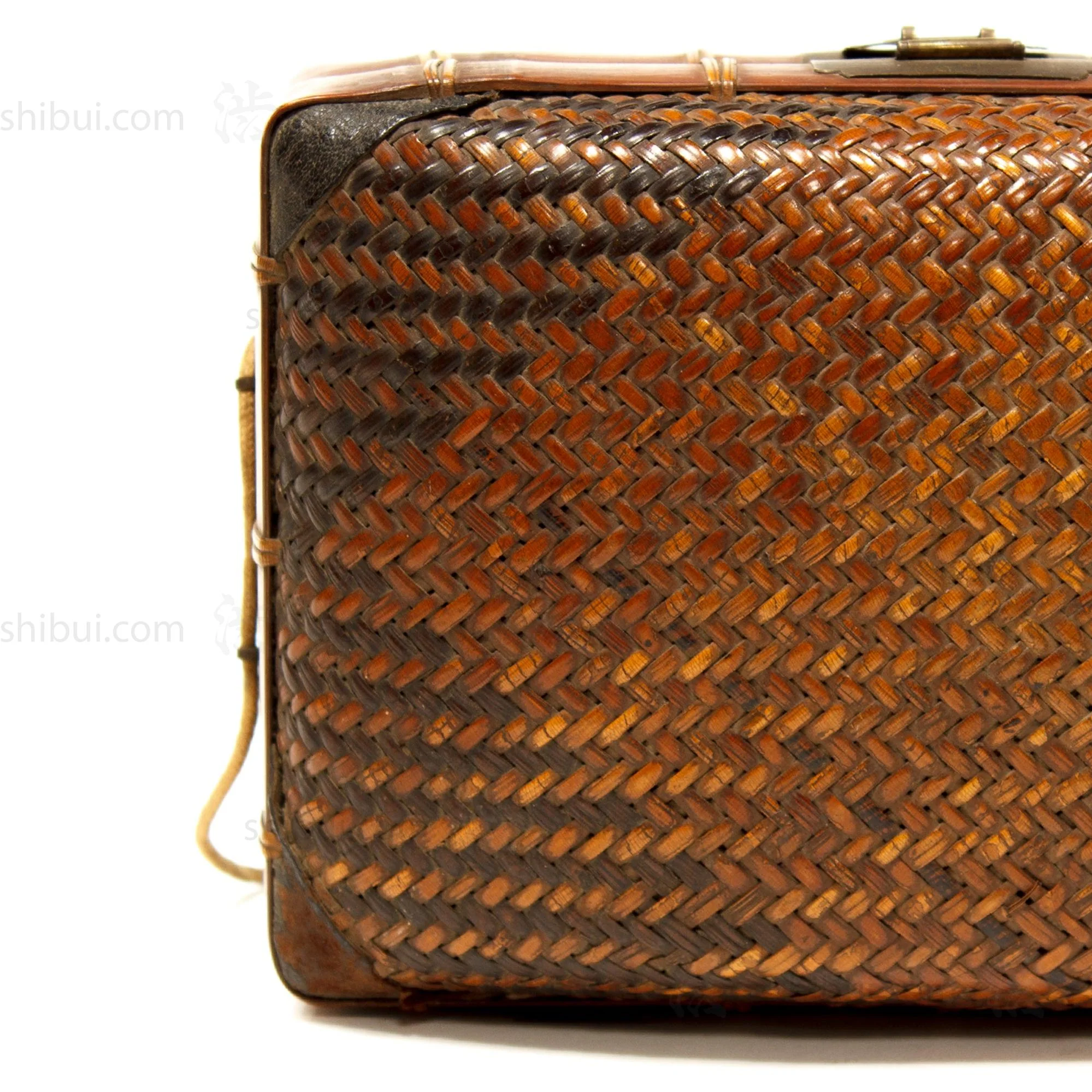 Japanese Antique Bamboo Woven Bento Basket - Image 6