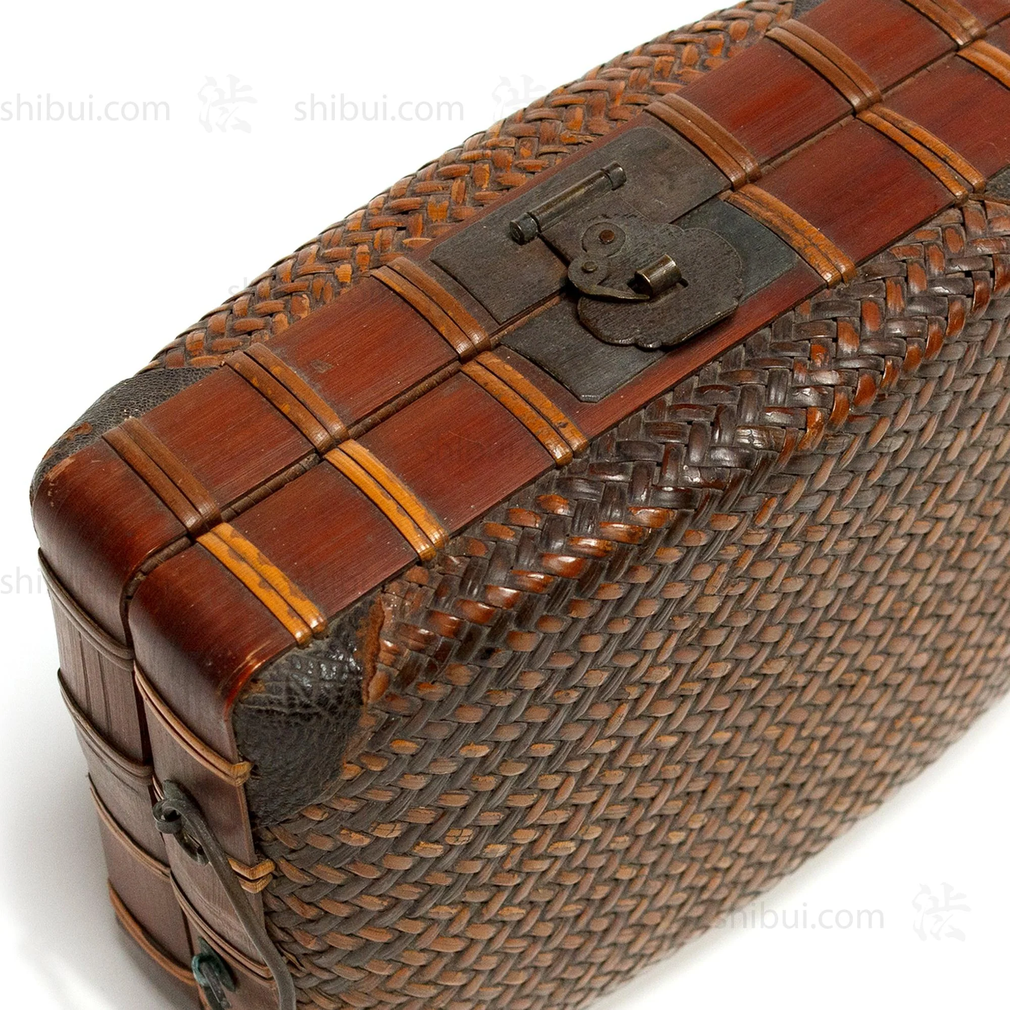 Japanese Antique Bamboo Woven Bento Basket - Image 5